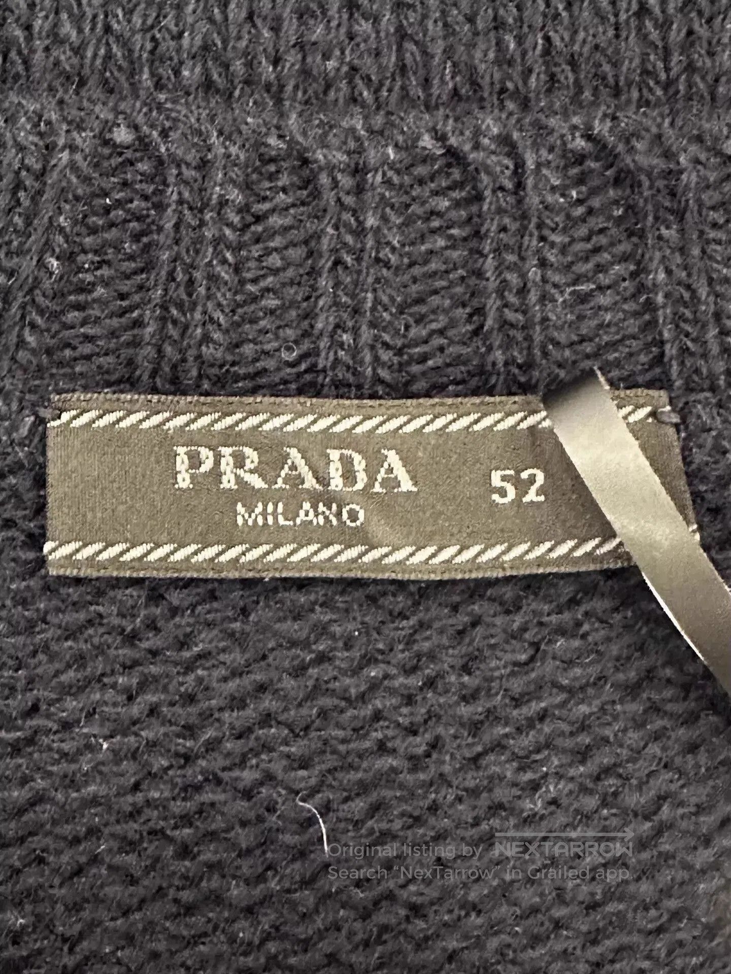 Prada Blue Logo Embroidered Long Sleeve Sweater. Size US L / EU 52-54 / 3 - 5 Thumbnail