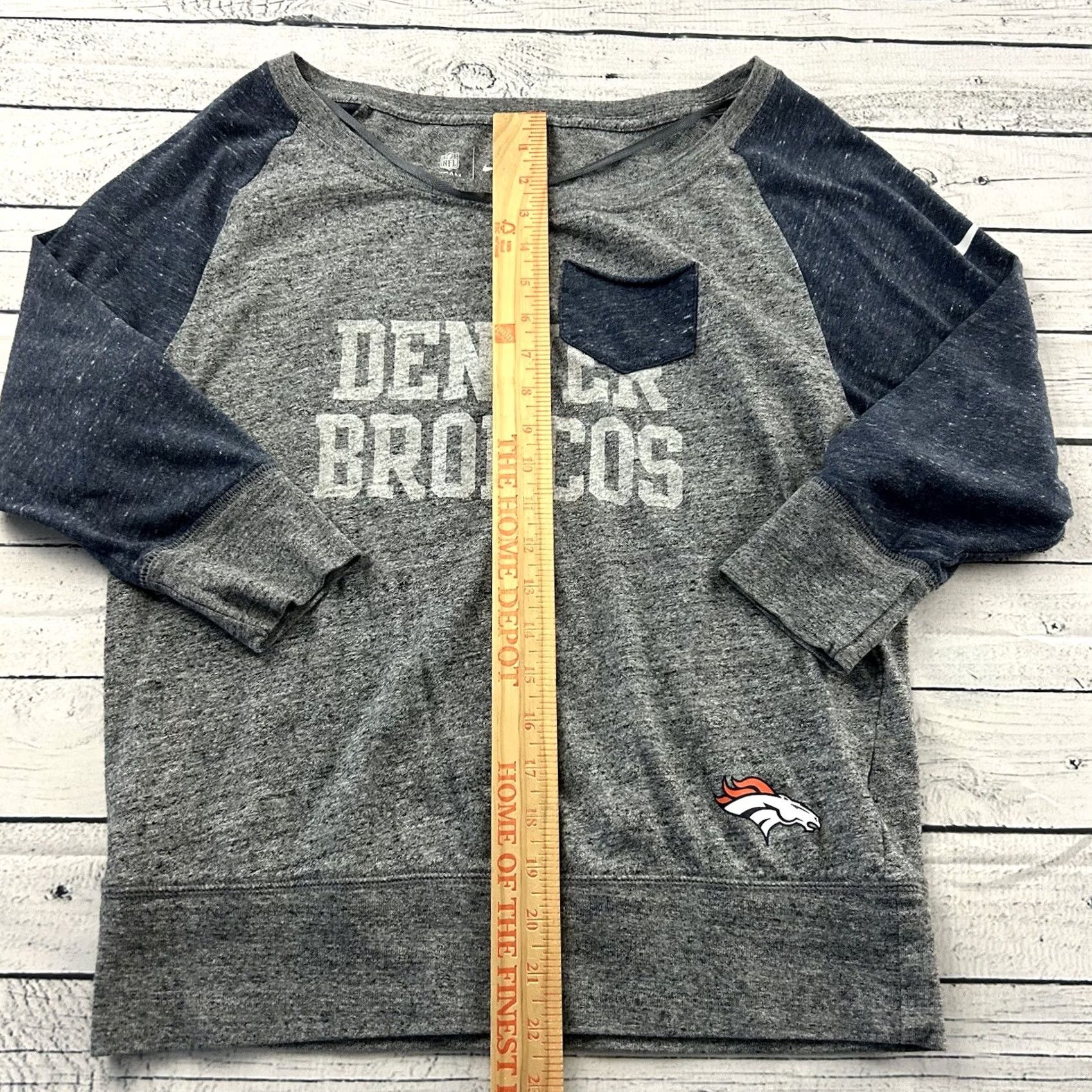 Nike Nike Denver Broncos 3/4 Sleeve Pocket Shirt Women's Medium Gray Size M / US 6-8 / IT 42-44 - 4 Thumbnail