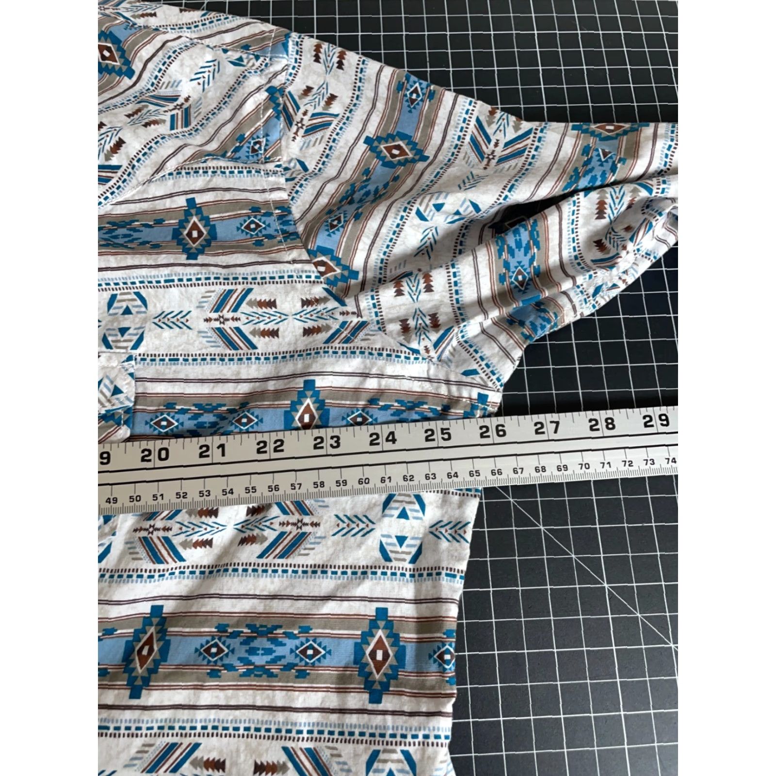 Vintage VINTAGE Panhandle Slim Rough Stock Shirt Women’s 2XL White Blue Geometric Pearl Snap Western Button-Up, 90s Cowboy Style, Casual Wear Size XXL / US 16-18 / IT 52-54 - 5 Thumbnail