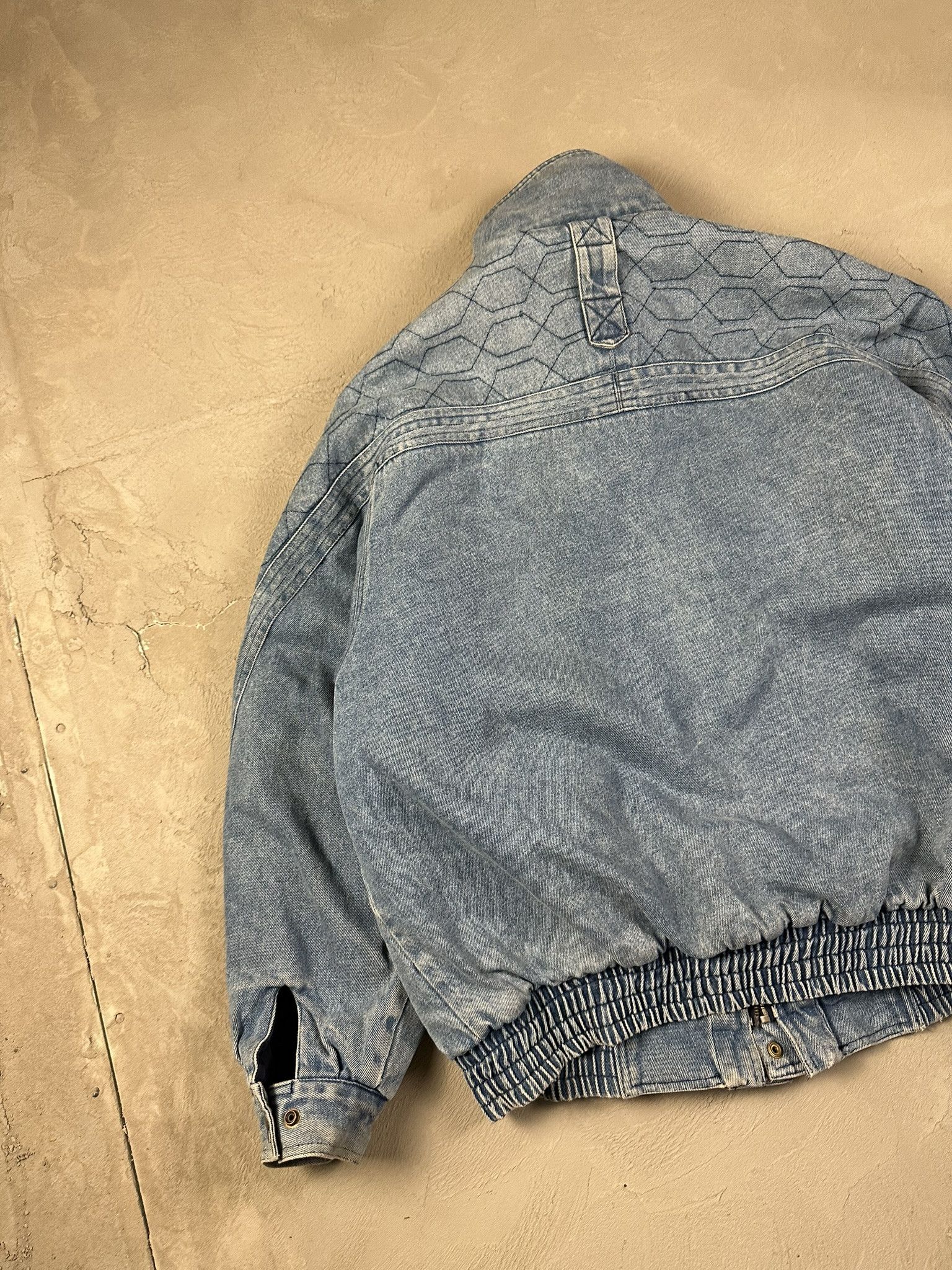 Vintage 80s Avant Garde Denim Sherpa Military Bomber Boxy Jacket Size US L / EU 52-54 / 3 - 12 Thumbnail