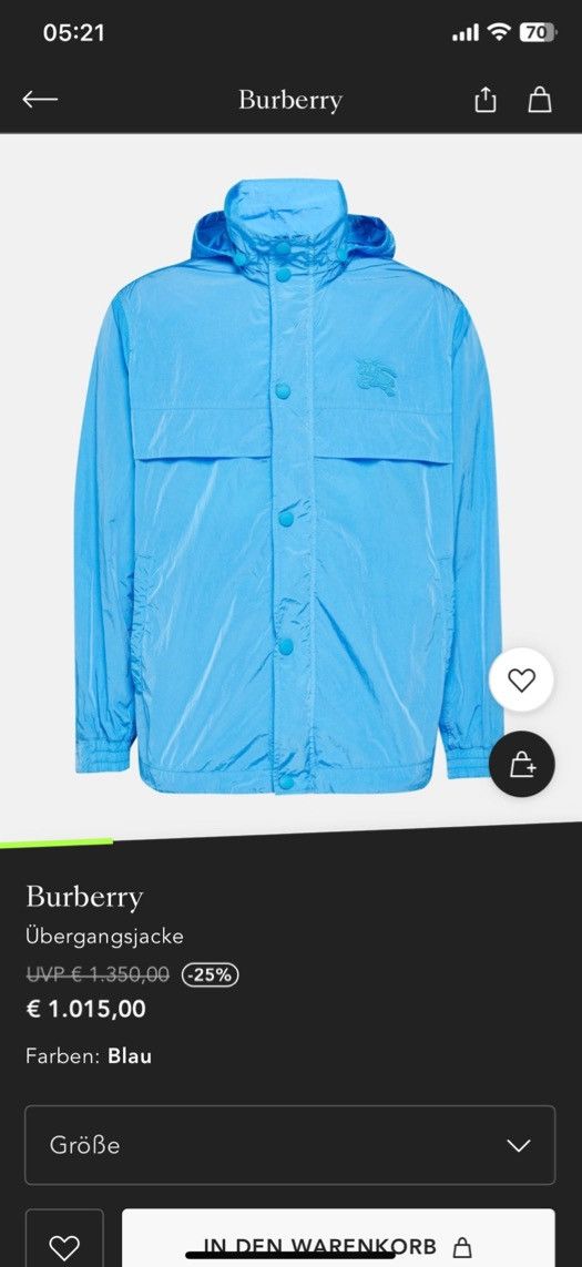 Burberry Burberry Transitional Jacket – Blue – Size M – Retail $1490 Size US M / EU 48-50 / 2 - 6 Thumbnail