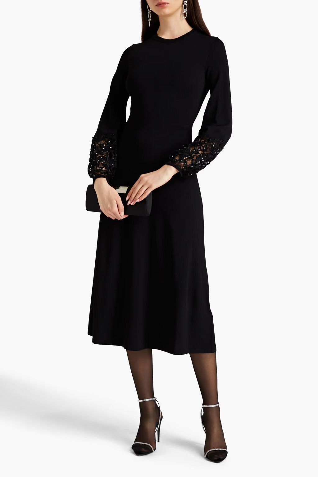Valentino o1y0226 Midi Dress in Black Size XS / US 0-2 / IT 36-38 - 2 Thumbnail