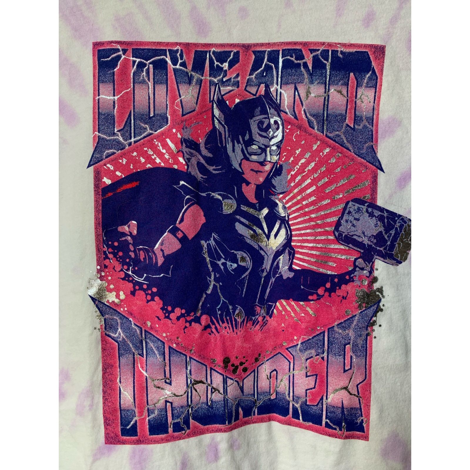 Disney Marvel Thor Love & Thunder Jane Foster Tie Dye Baby Tee NWT Size XS / US 0-2 / IT 36-38 - 2 Thumbnail