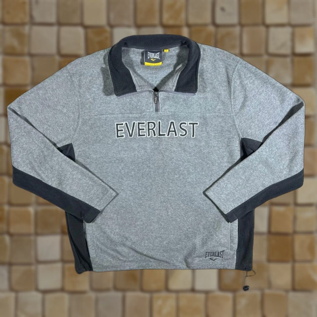 Everlast Everlast Embroidered Grey 1/4 Zip Pullover Fleece Sweatshirt Large Men's Shirt Size US L / EU 52-54 / 3 - 1 Thumbnail