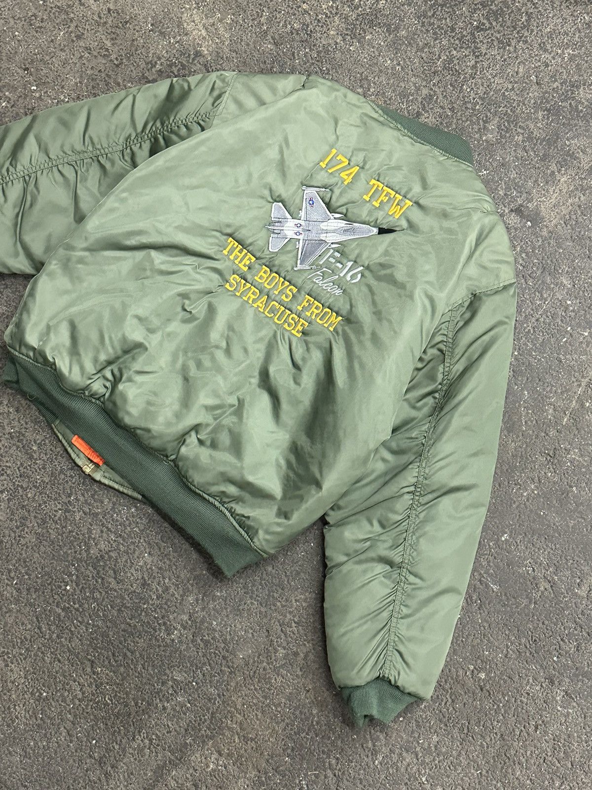 Vintage Y2K flight army bomber jacket Size US L / EU 52-54 / 3 - 3 Thumbnail