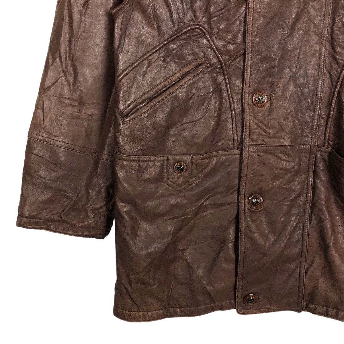 Japanese Brand 🔥Vtg Biker Leather Jacket Moare Japan Issey Miyake Size US M / EU 48-50 / 2 - 4 Thumbnail