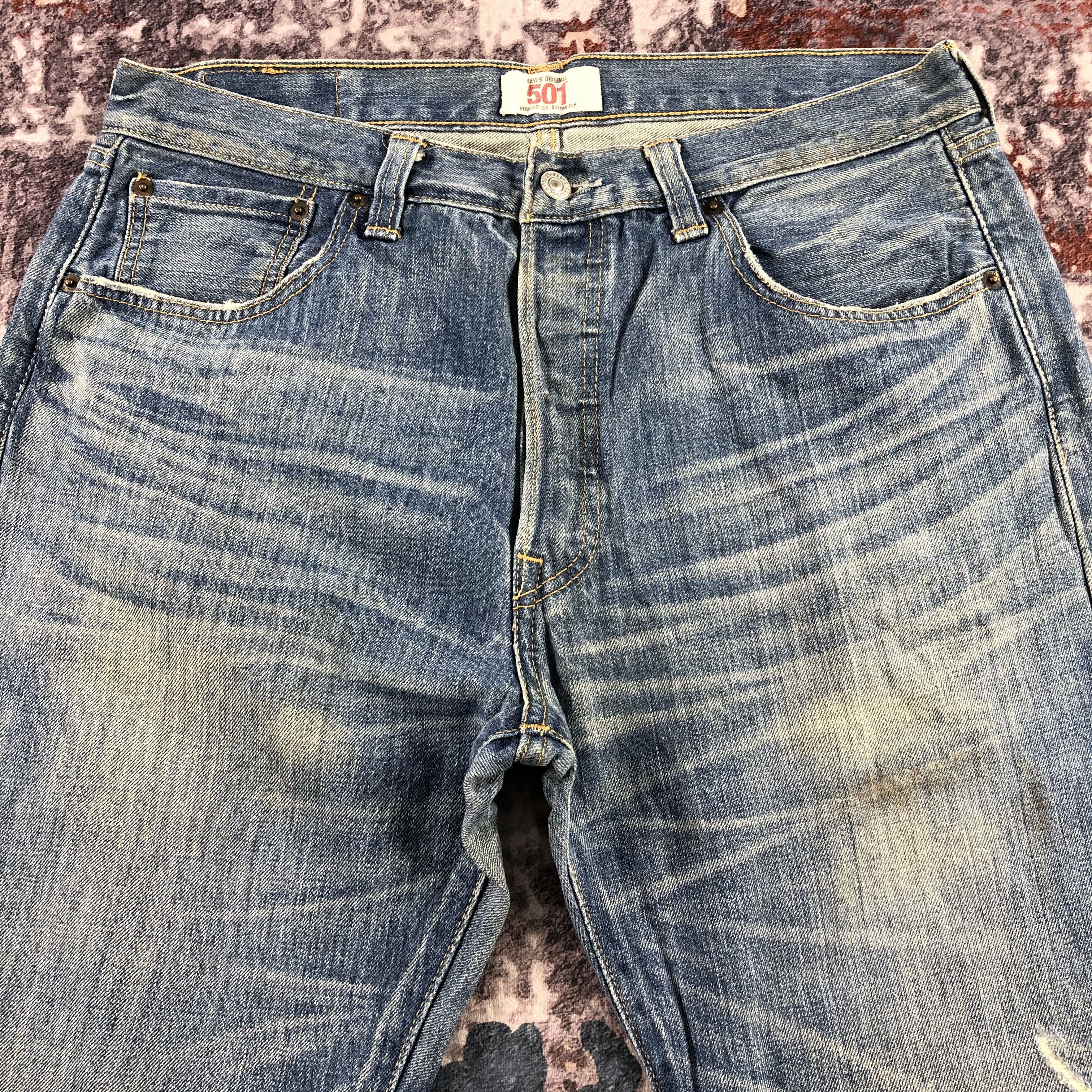 Levi's Vintage Blue Wash Levis 501 Jeans-JM2825 Size US 34 / EU 50 - 3 Thumbnail