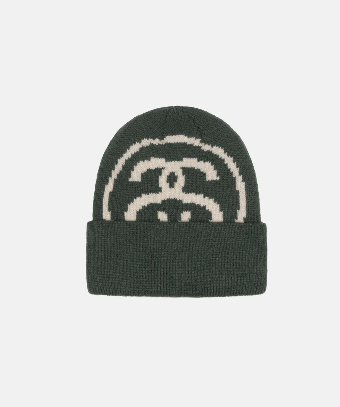 Stussy × Vintage Stussy Big Link Cuff Beanie Pine Green Size ONE SIZE - 1 Thumbnail