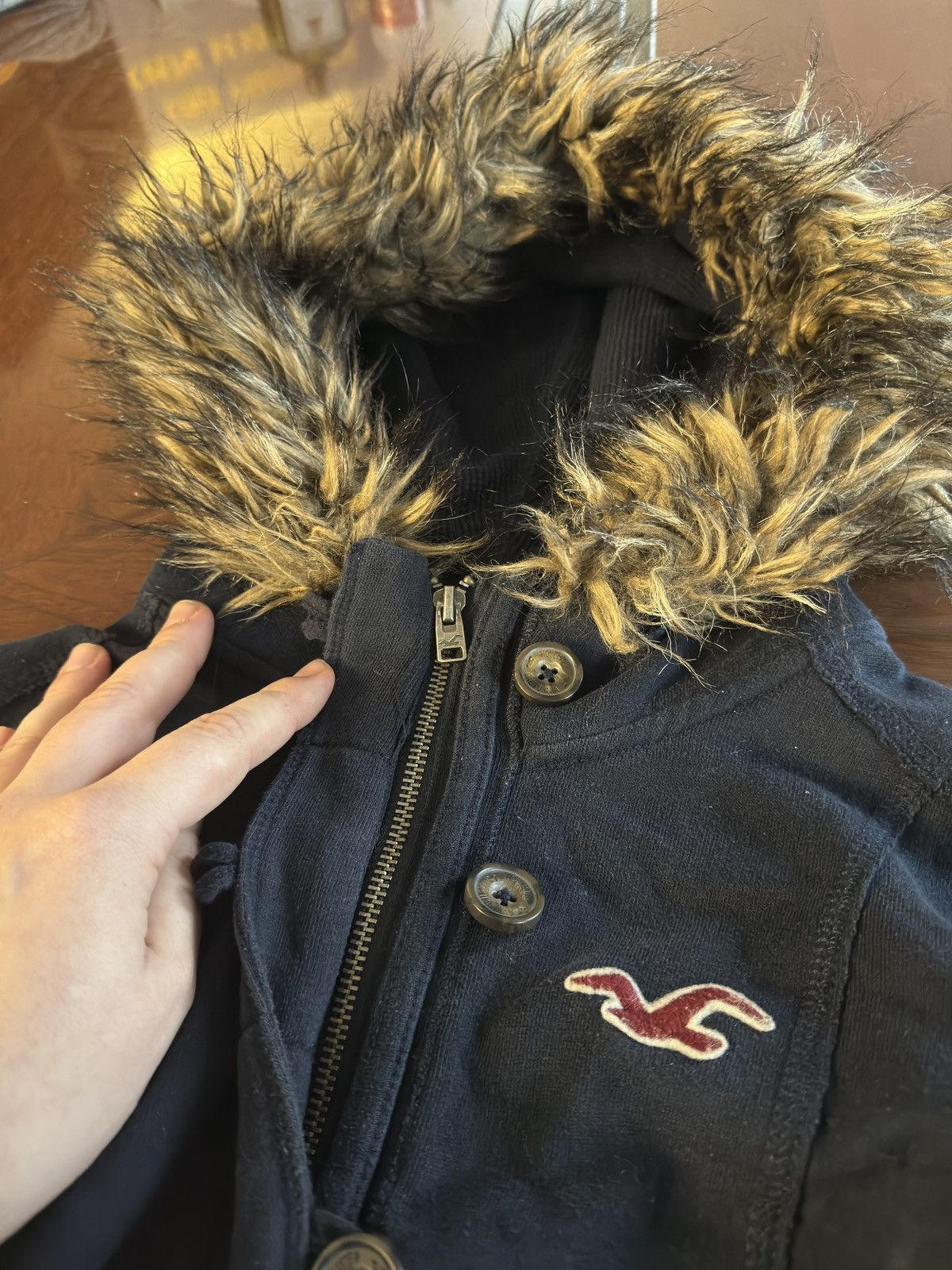 If Six Was Nine × Japanese Brand × Le Grande Bleu (L.G.B.) Vintage Fur Hood Buttons Japanese LGB Style Hoodie Size US S / EU 44-46 / 1 - 2 Thumbnail