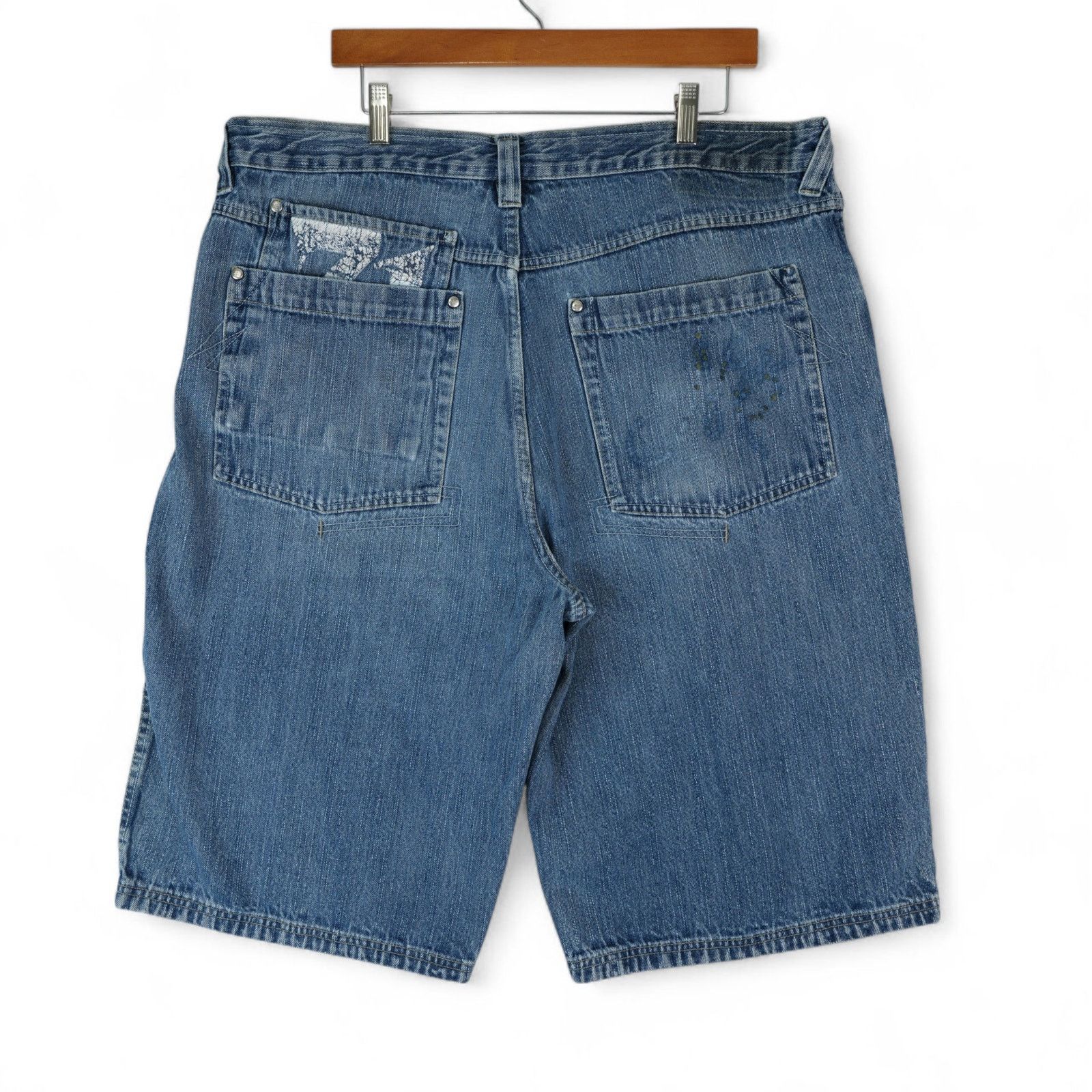 Makaveli Makaveli Tupac Jean Shorts Mens 40x14 Blue Jorts Baggy Y2K Size US 40 / EU 56 - 1 Thumbnail