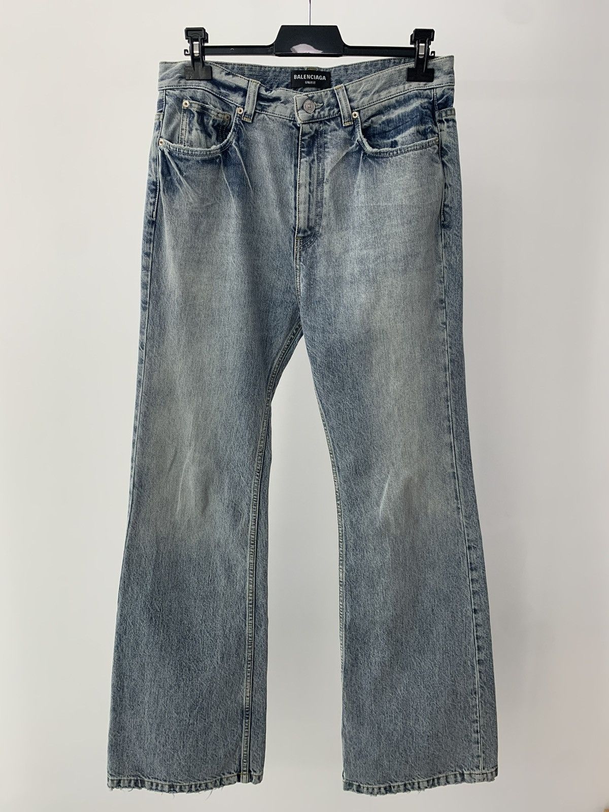 image of Balenciaga Flared Pants in Blue, Men's (Size 34)