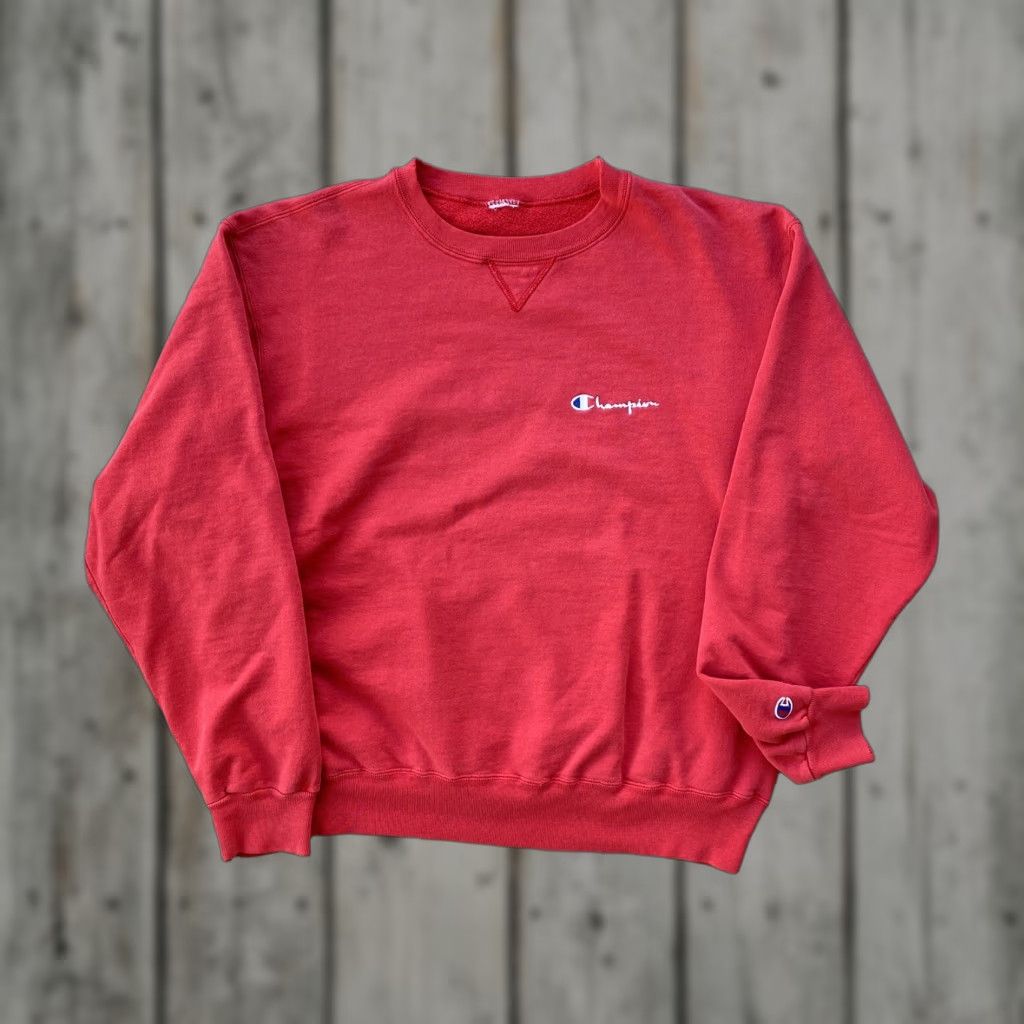 Champion VINTAGE Champion Logo Raglan Sweater XL Men Red Size US XL / EU 56 / 4 - 1 Thumbnail