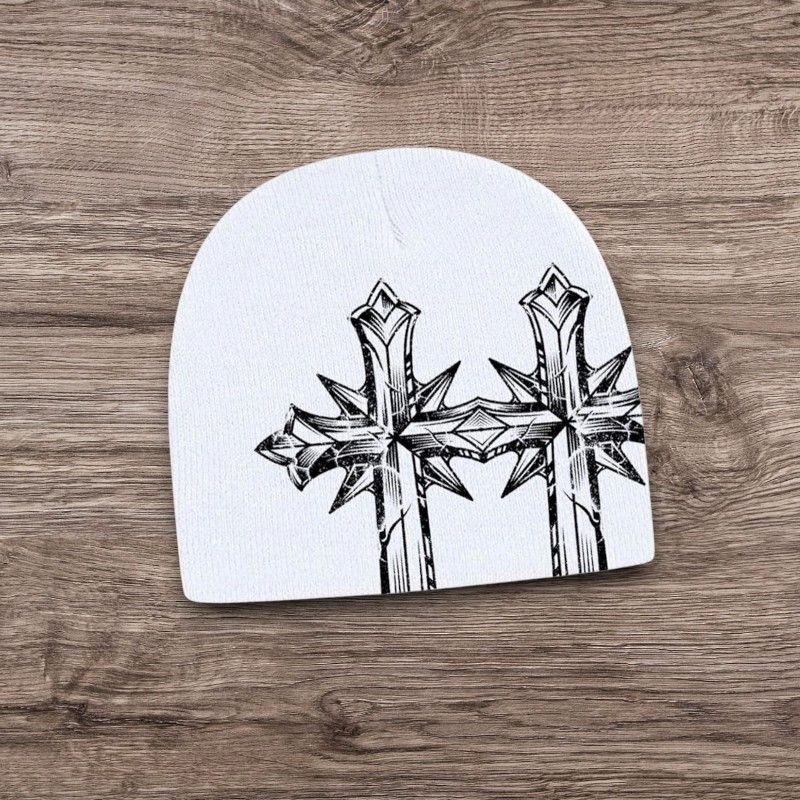 Other ALT Grunge Avantgarde Cross Beanie Y2K Punk Opium Skater Hat Size ONE SIZE - 1 Preview