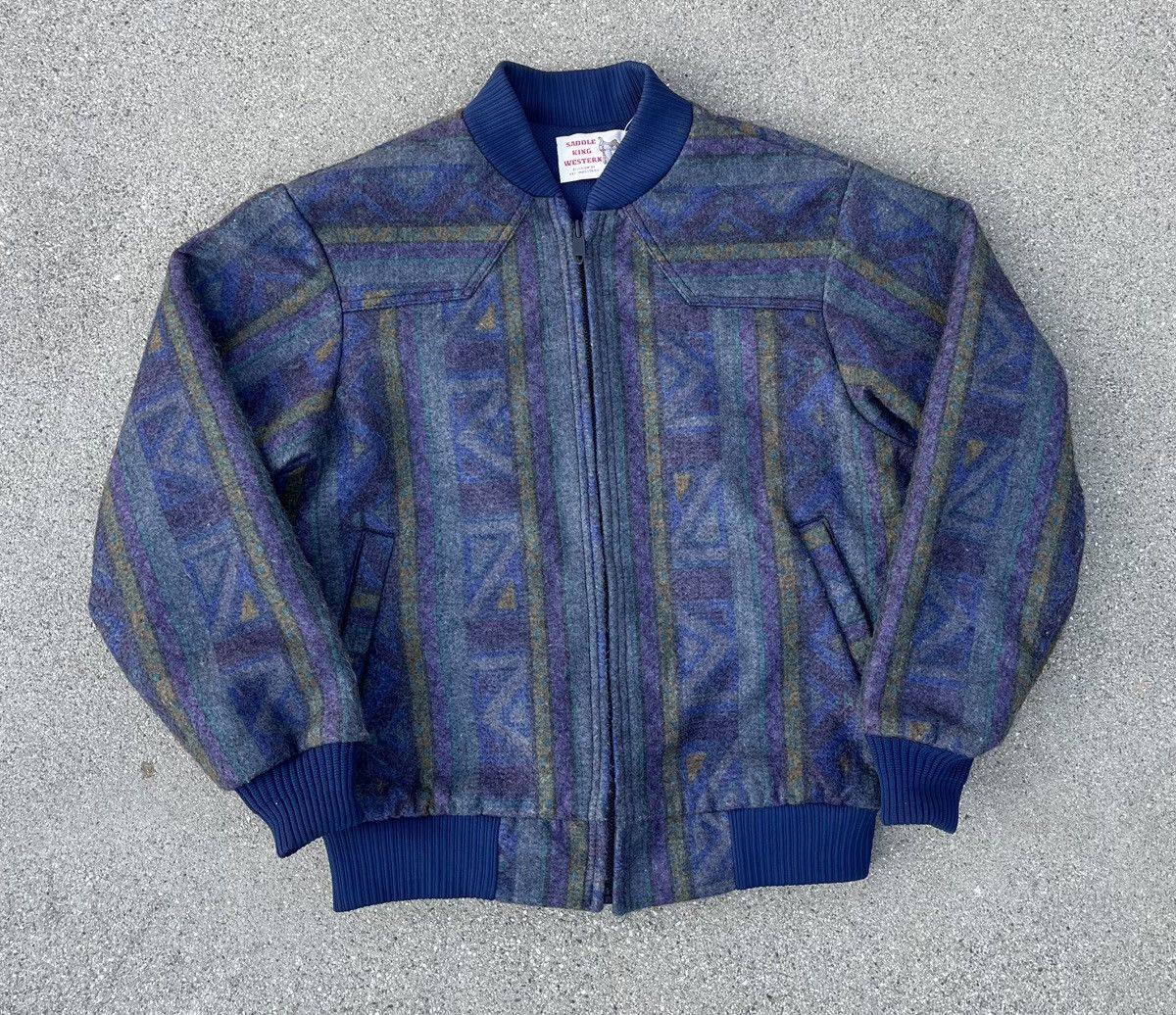 Other Vintage Saddle King Western Navajo Aztec Bomber Jacket Size US M / EU 48-50 / 2 - 8 Thumbnail