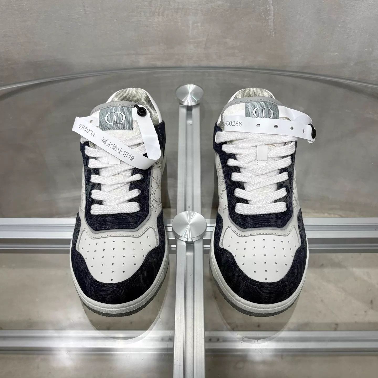 Dior Dior B27 White Blue Subtle All-Over Sneaker New 37 Size US 6.5 / IT 36.5 - 1 Thumbnail