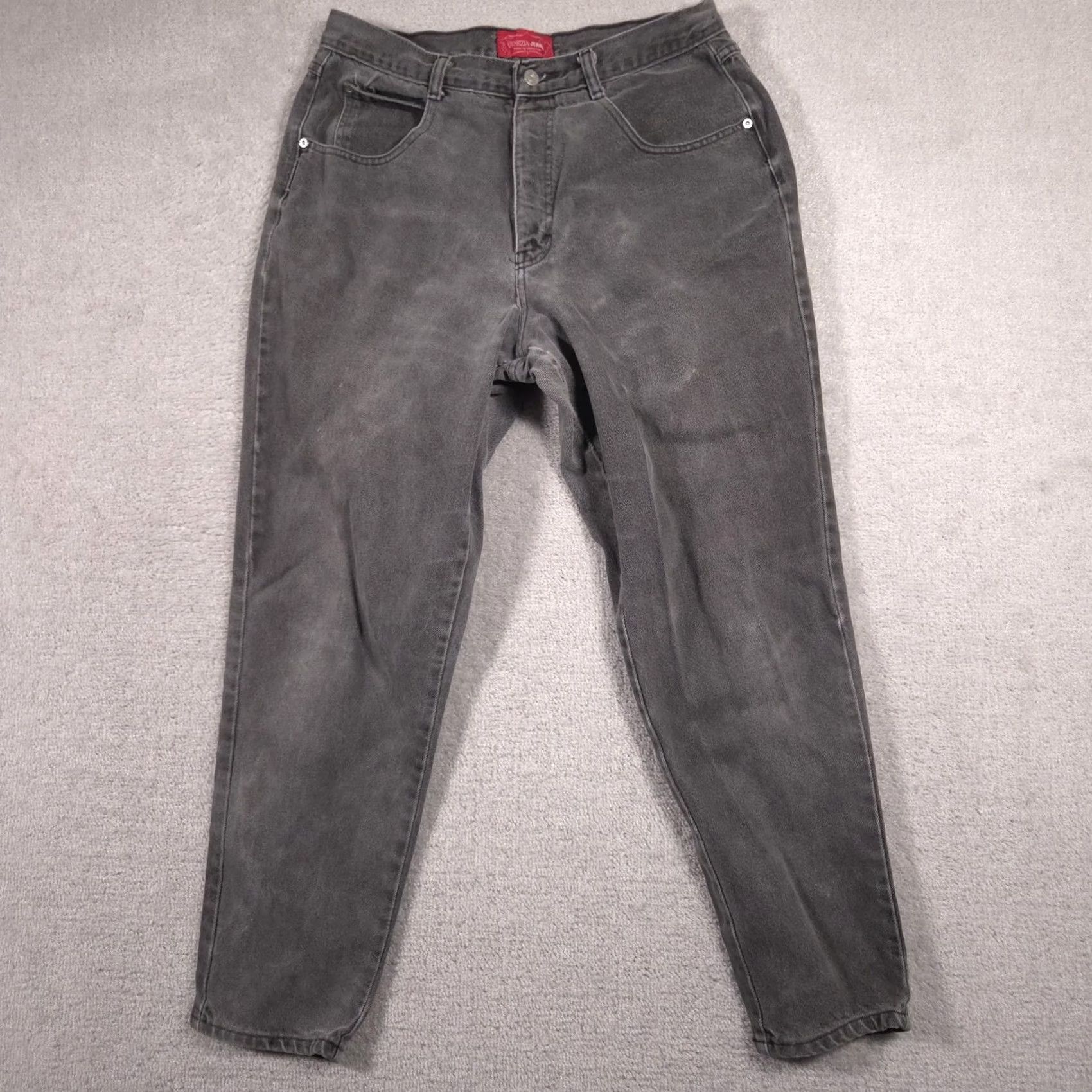Vintage Venezia Jeans Womens High Rise Tapered Jeans Plus 16 Gray Charcoal Wash Denim Pants Size 38" / US 16 / IT 52 - 2 Thumbnail