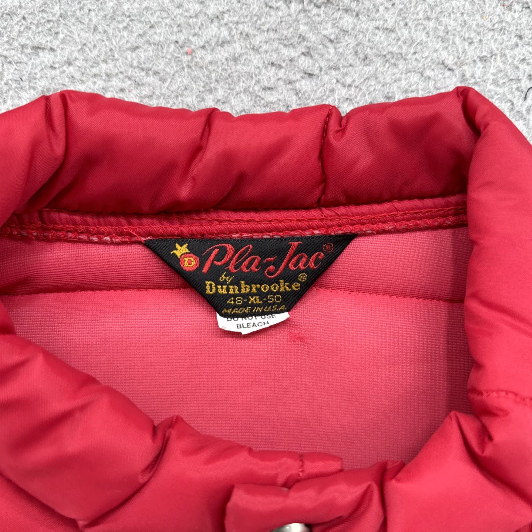 Dunbrooke VINTAGE Citgo Pla-Jac Dunbrooke Vest - Quilted Puffer Snap Up XL Red USA Made Size US XL / EU 56 / 4 - 3 Thumbnail