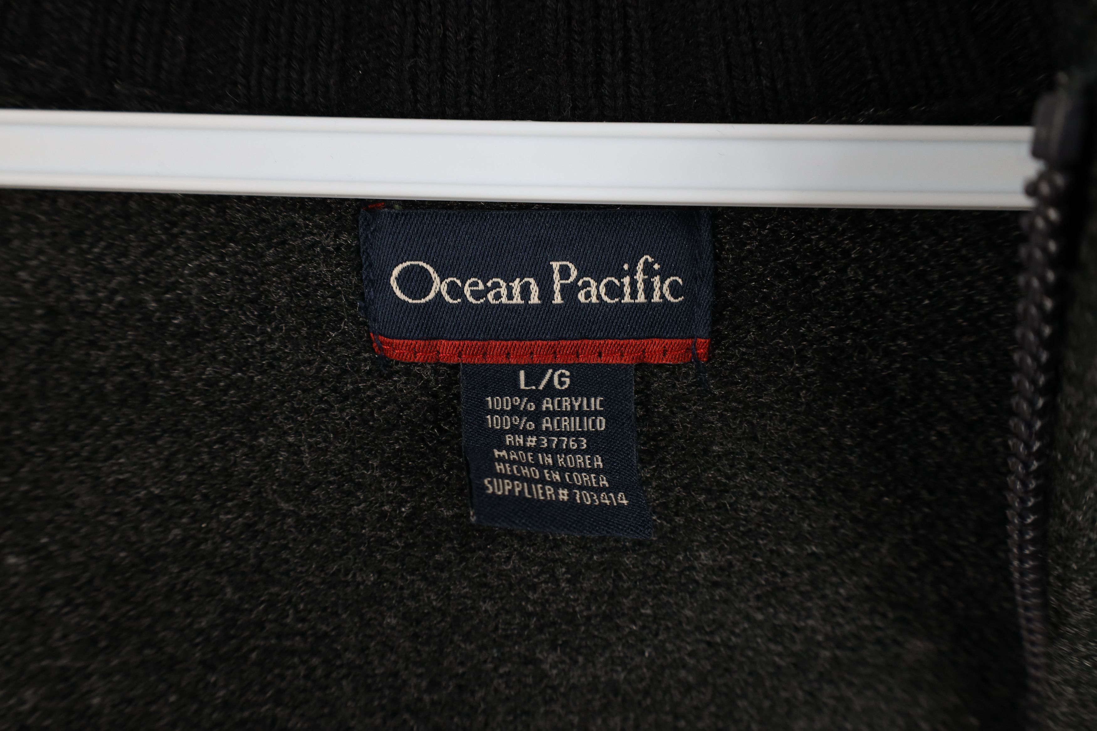 Ocean Pacific Vintage Ocean Pacific OP Surfing Knit Full Zip Sweater Gray Size US L / EU 52-54 / 3 - 7 Thumbnail