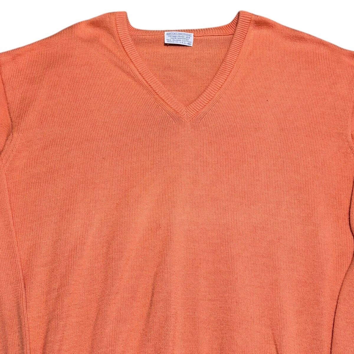 Brooks Brothers × Vintage Vintage 60s Brooks Brothers Cotton V-Neck Sweater Men’s 46 Size US XL / EU 56 / 4 - 2 Thumbnail
