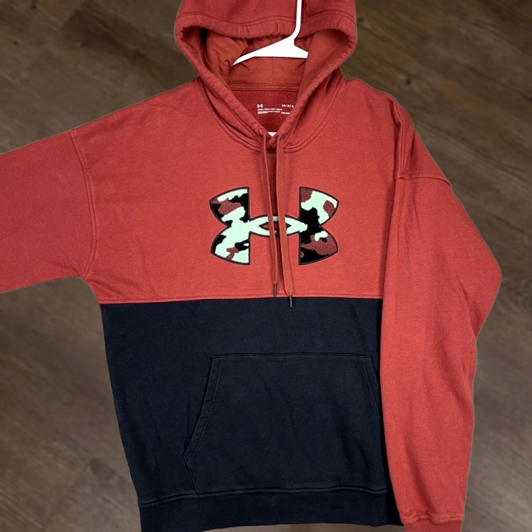 Under Armour Under Armour Cold Gear Hoodie Sweatshirt Mens Large Orange Black Pullover Logo Size US L / EU 52-54 / 3 - 1 Thumbnail
