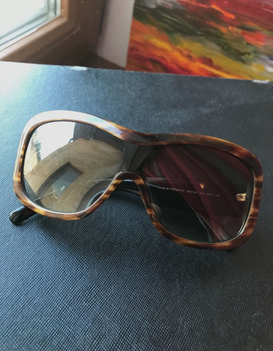 image of Givenchy Sgv 658 Mask Sunglasses in Browns, Women's