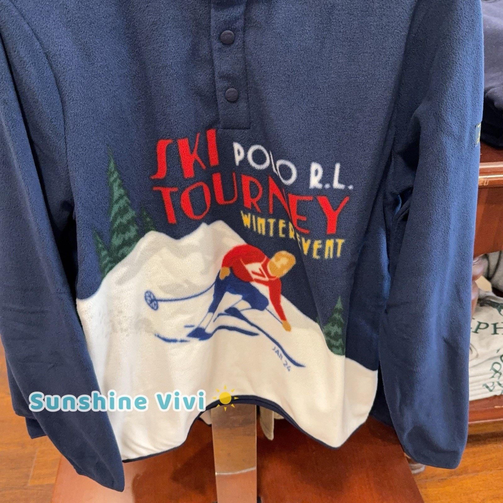 Lauren Ralph Lauren NWT Ralph Lauren Men's Ski-Print Fleece Pullover Blue small Size S / US 4 / IT 40 - 2 Thumbnail