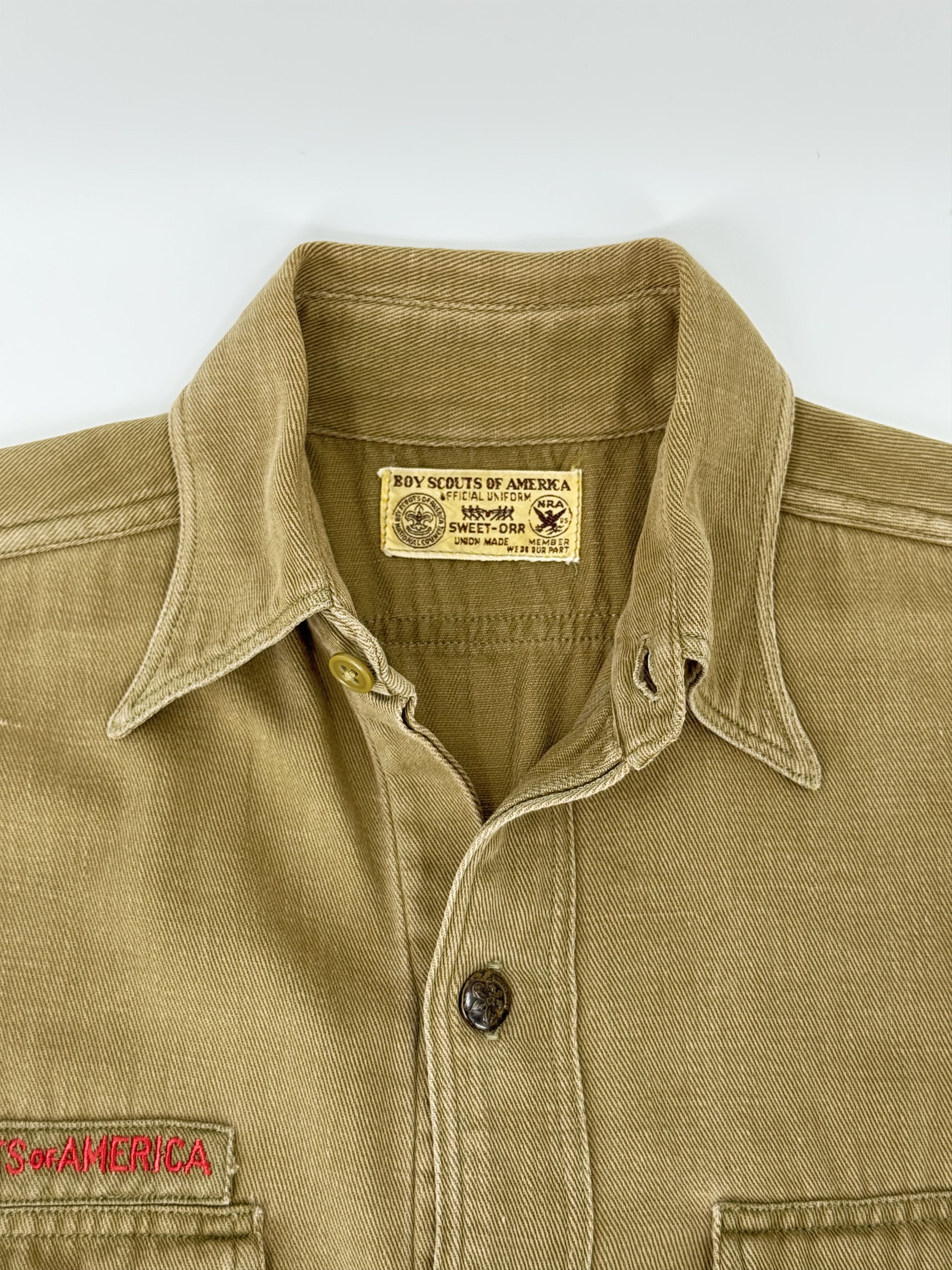 Vintage Vintage 1940s Sweet-Orr Boyscouts Beige Sleeve Shirt Small Size US S / EU 44-46 / 1 - 4 Thumbnail