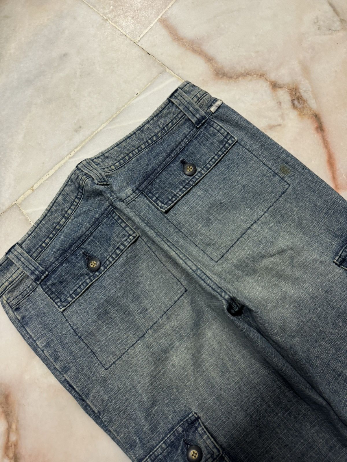 PPFM 💥FLARE💥90s JAPANESE RARE BUSHPANTS CARGO BELL BOTTOM JEANS Size US 29 - 16 Thumbnail
