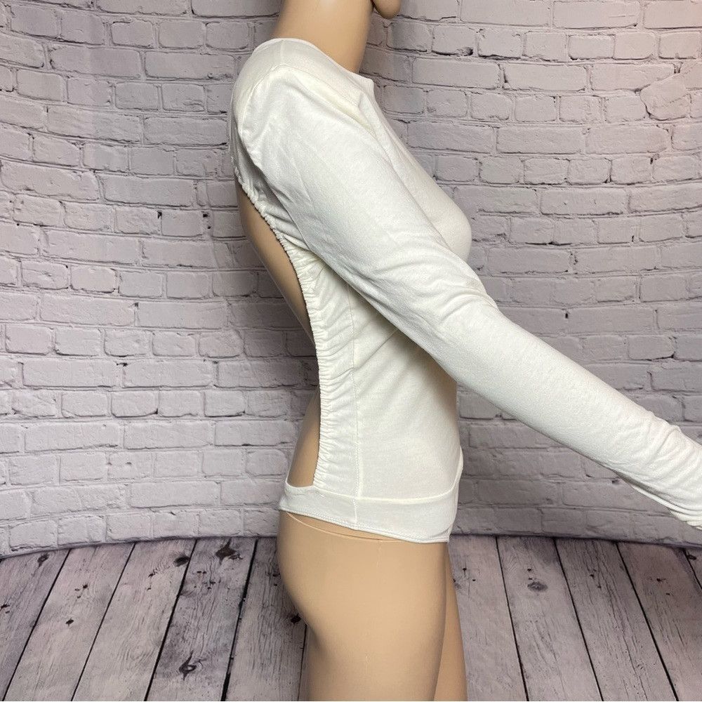 Other NWT New Danielle Bernstein Open Back Cotton Ivory Bodysuit Size XS / US 0-2 / IT 36-38 - 4 Thumbnail