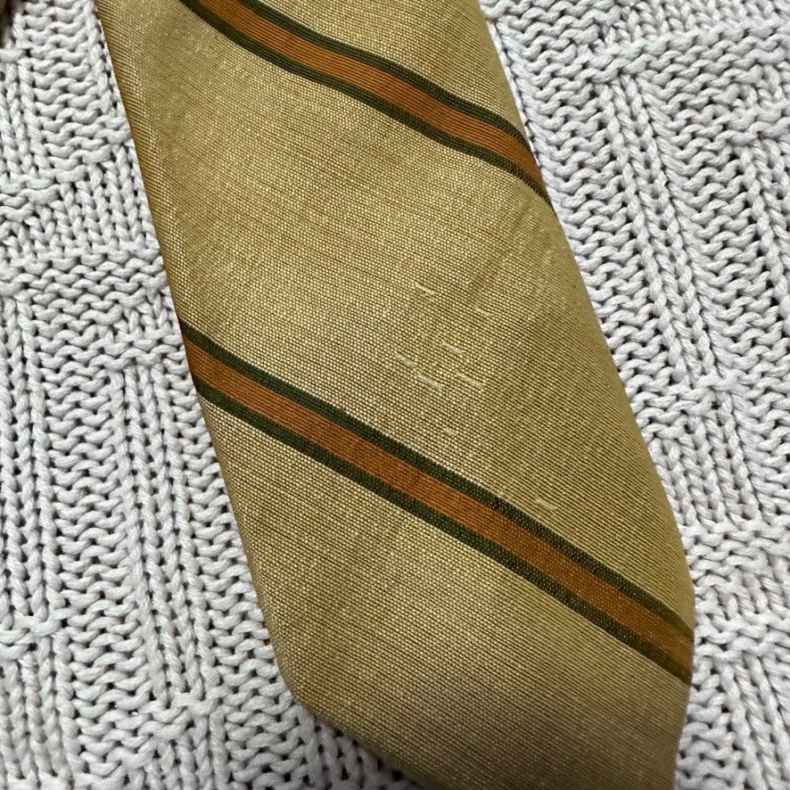 Vintage Vintage gold brown striped men's tie Size ONE SIZE - 2 Thumbnail