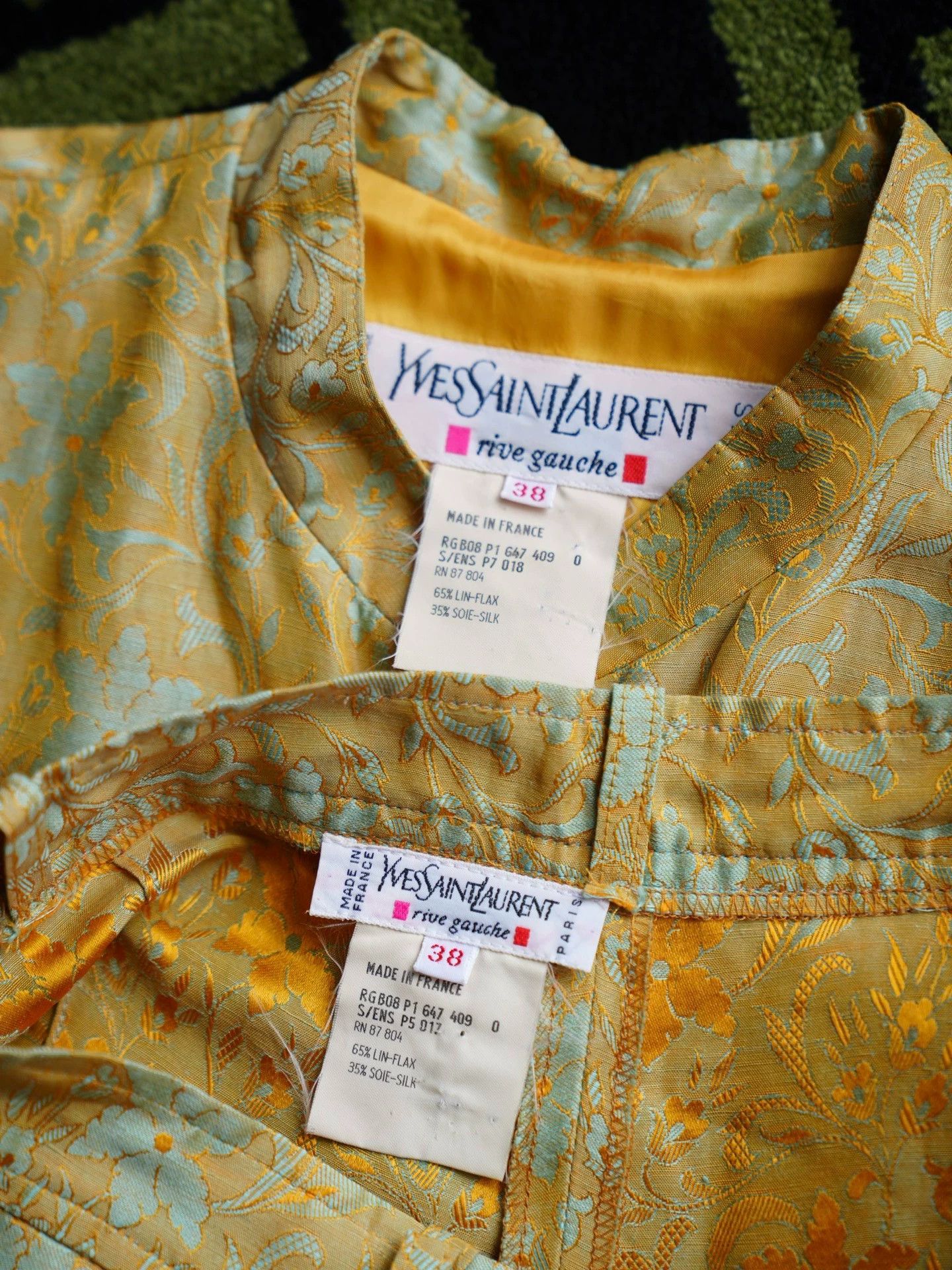 Yves Saint Laurent YSL Rive Gauche 1998 Runway Silk-Linen 3-Piece Set Size XS / US 0-2 / IT 36-38 - 7 Thumbnail