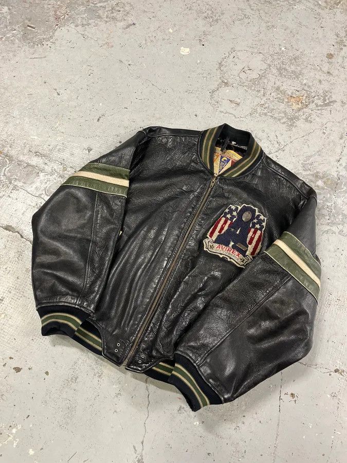 Avirex 1990s Avirex Black Leather Bomber Jacket Size US XL / EU 56 / 4 - 4 Thumbnail