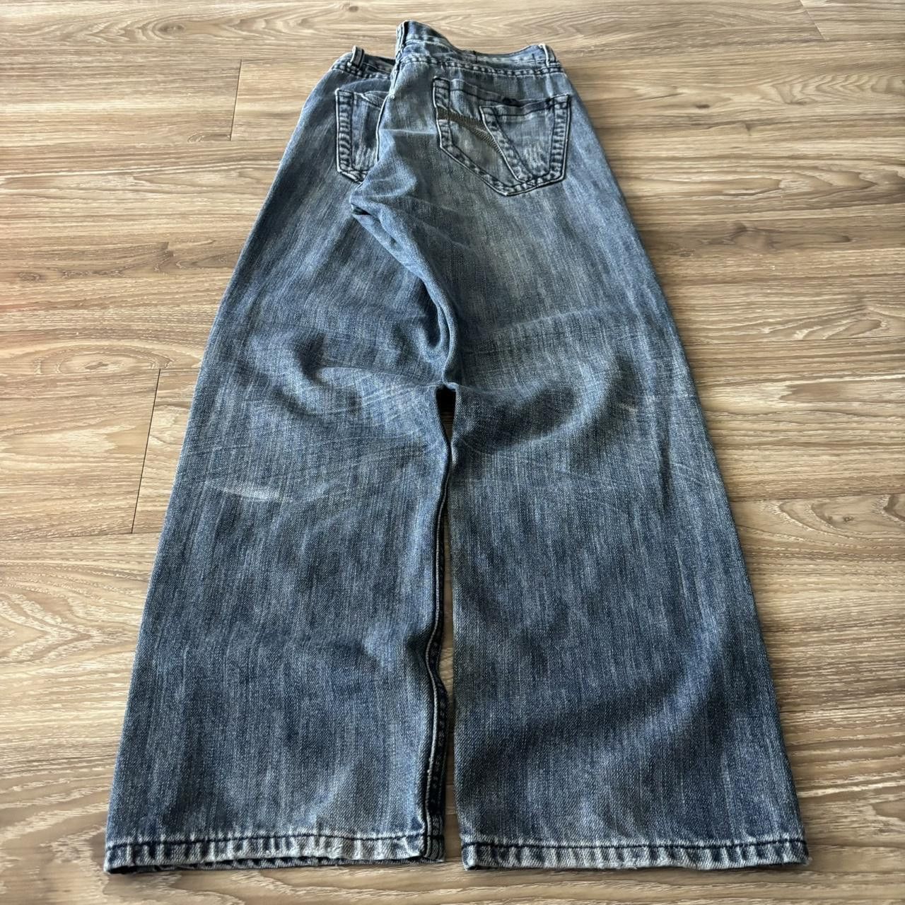 Japanese Brand Crazy Vintage Y2K/2000s Grunge Dark Wash Denim Jeans! 32x28 Size US 32 / EU 48 - 4 Thumbnail