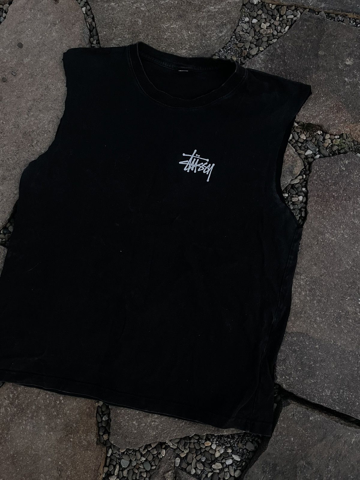 Other Y2K Stussy Big Logo distressed t-shirt sleeveless Size US M / EU 48-50 / 2 - 5 Thumbnail