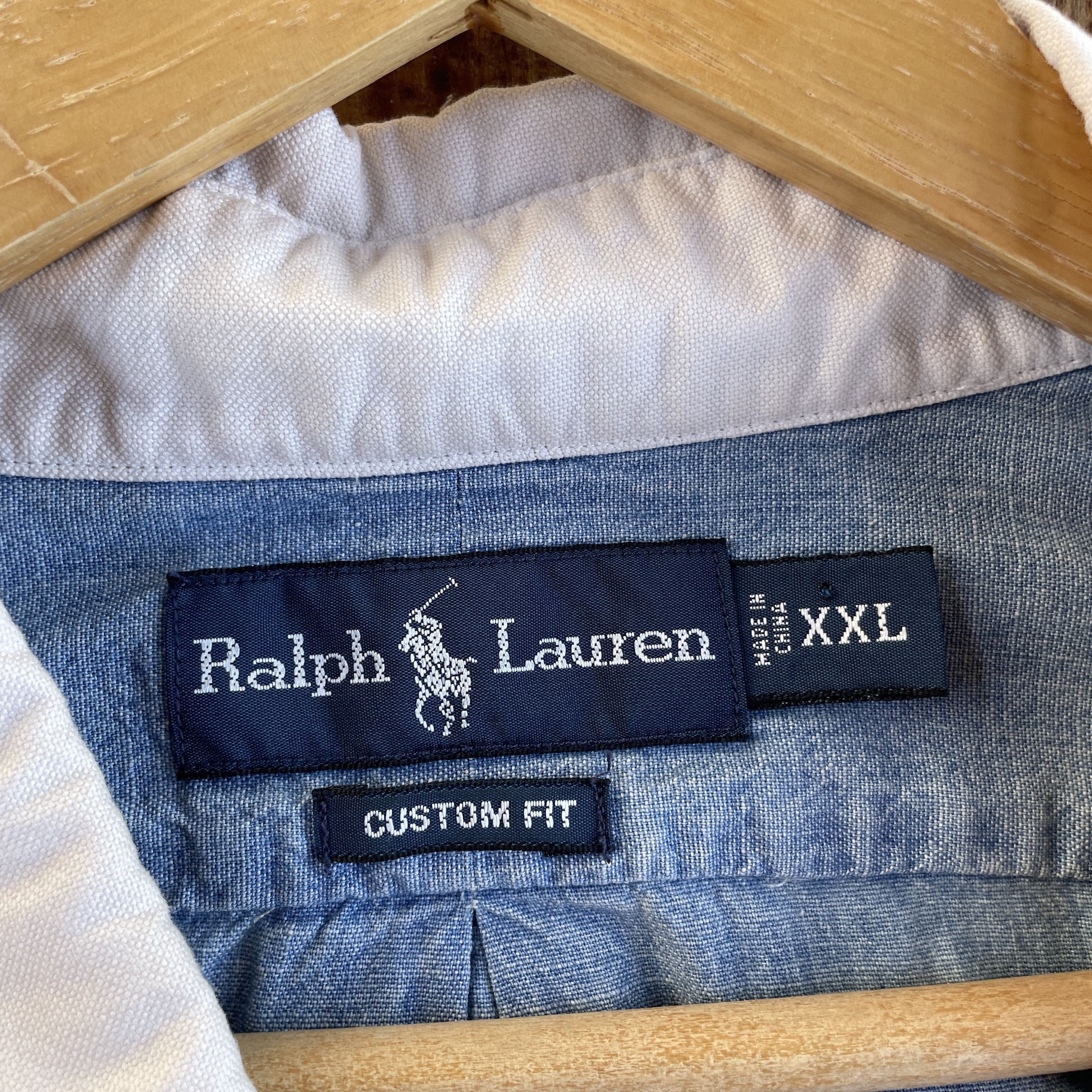 Polo Ralph Lauren Polo Ralph Lauren Contrast Collar Chambray Shirt Size XXL Size US XXL / EU 58 / 5 - 7 Thumbnail