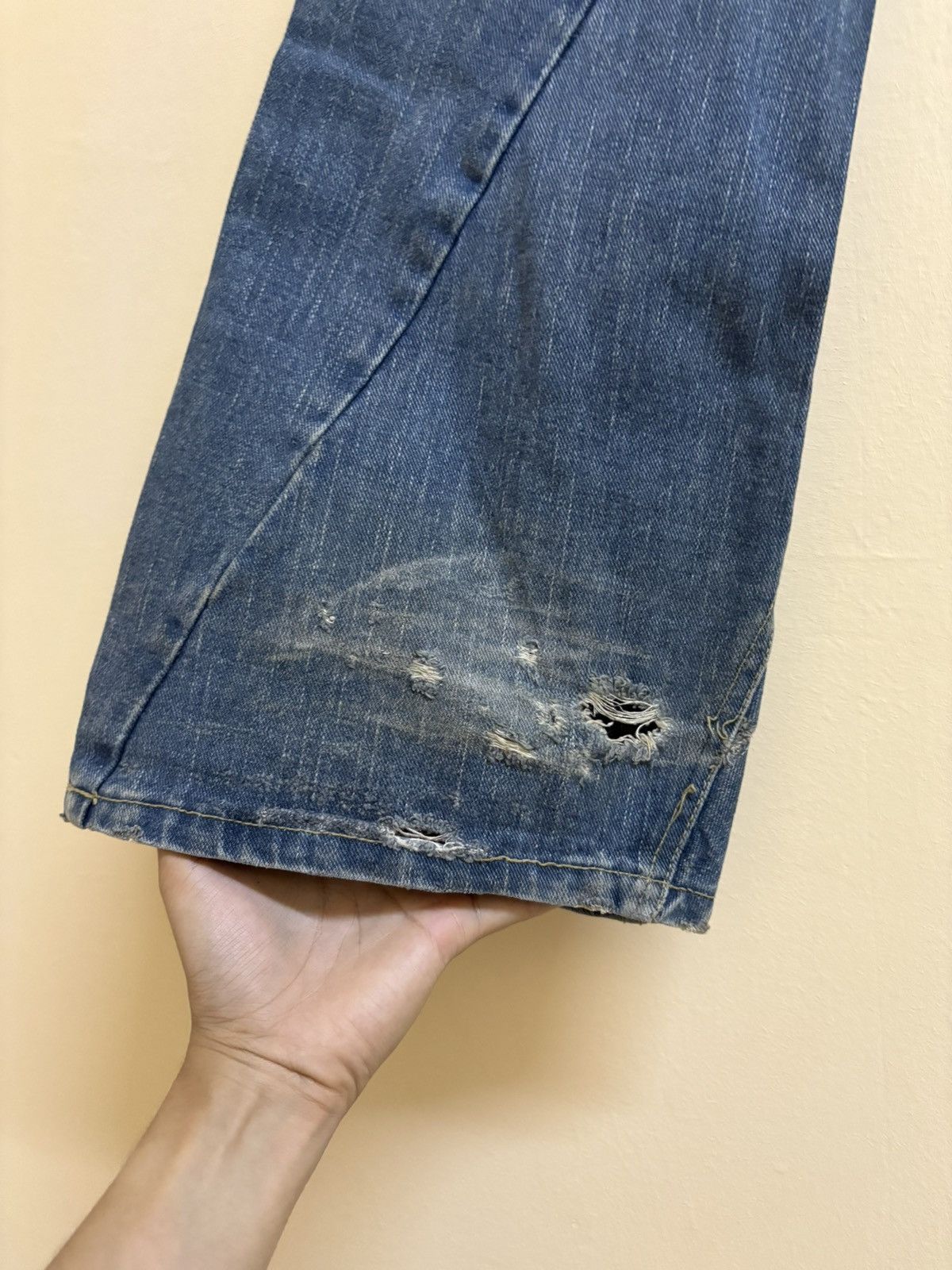 If Six Was Nine Vintage Nylaus Design Flare Jeans Parachute Denim Style Size US 30 / EU 46 - 13 Thumbnail