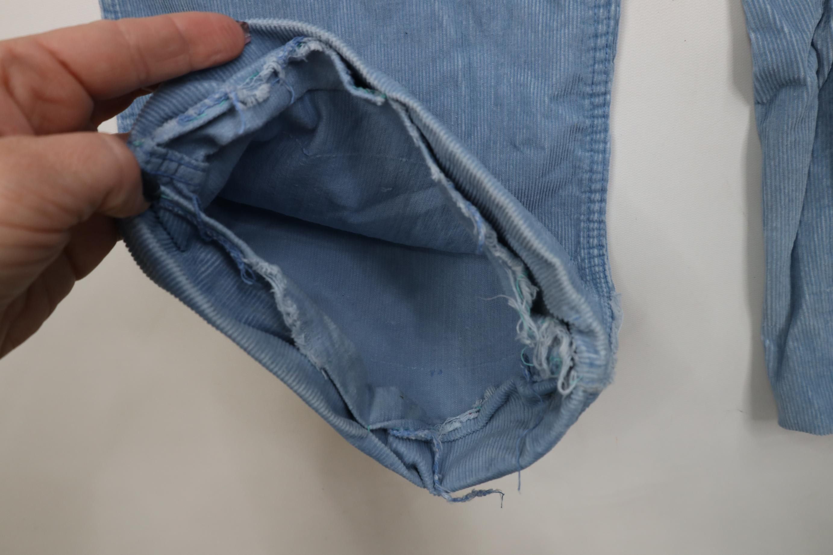 Vintage Vintage 70s Streetwear Corduroy Bell Bottoms Pants Blue USA Size 28" / US 6 / IT 42 - 5 Thumbnail