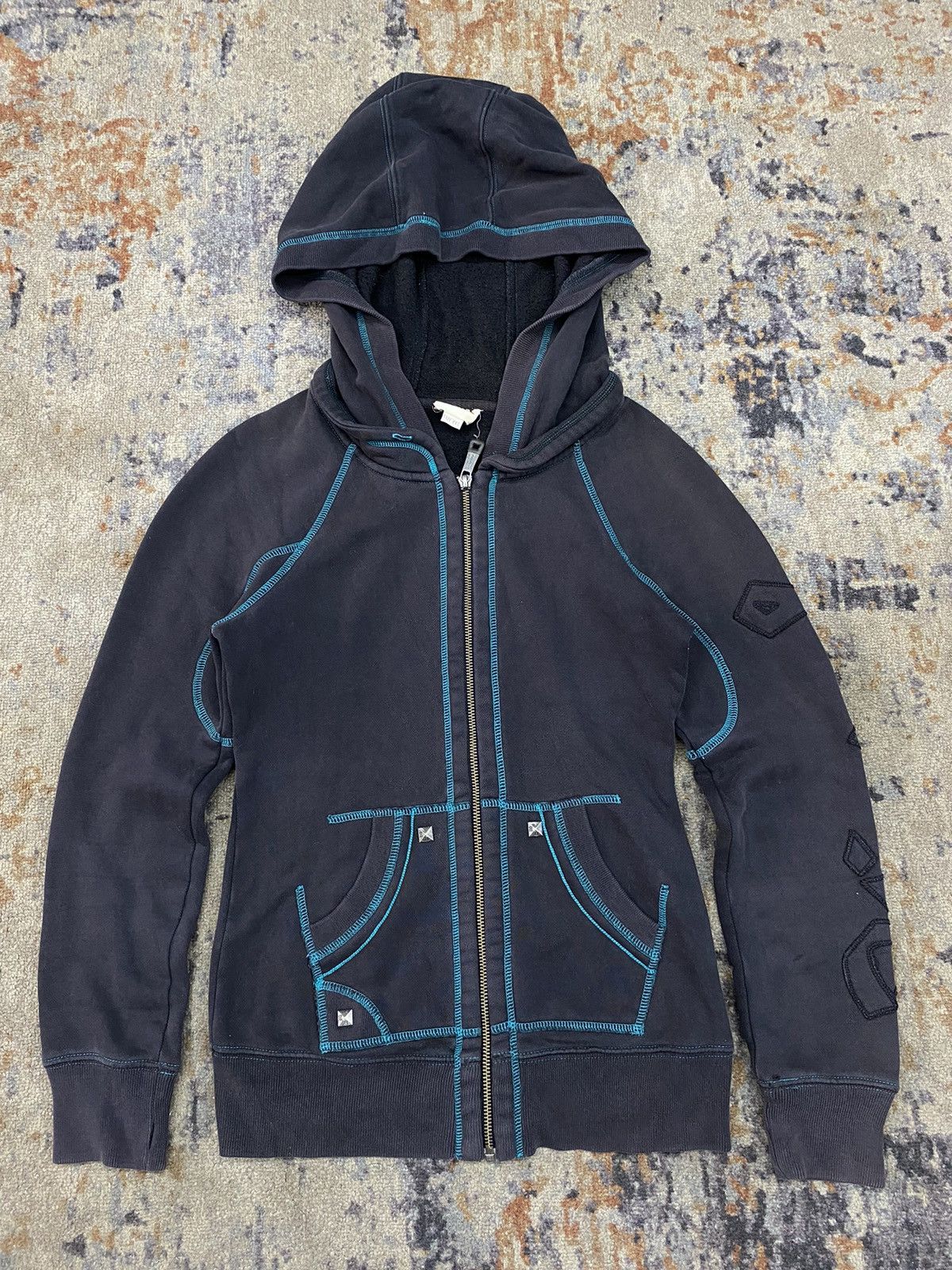 Diesel × Vintage Diesel stitch blue hoodie ifsixwasnine style Size US S / EU 44-46 / 1 - 1 Thumbnail
