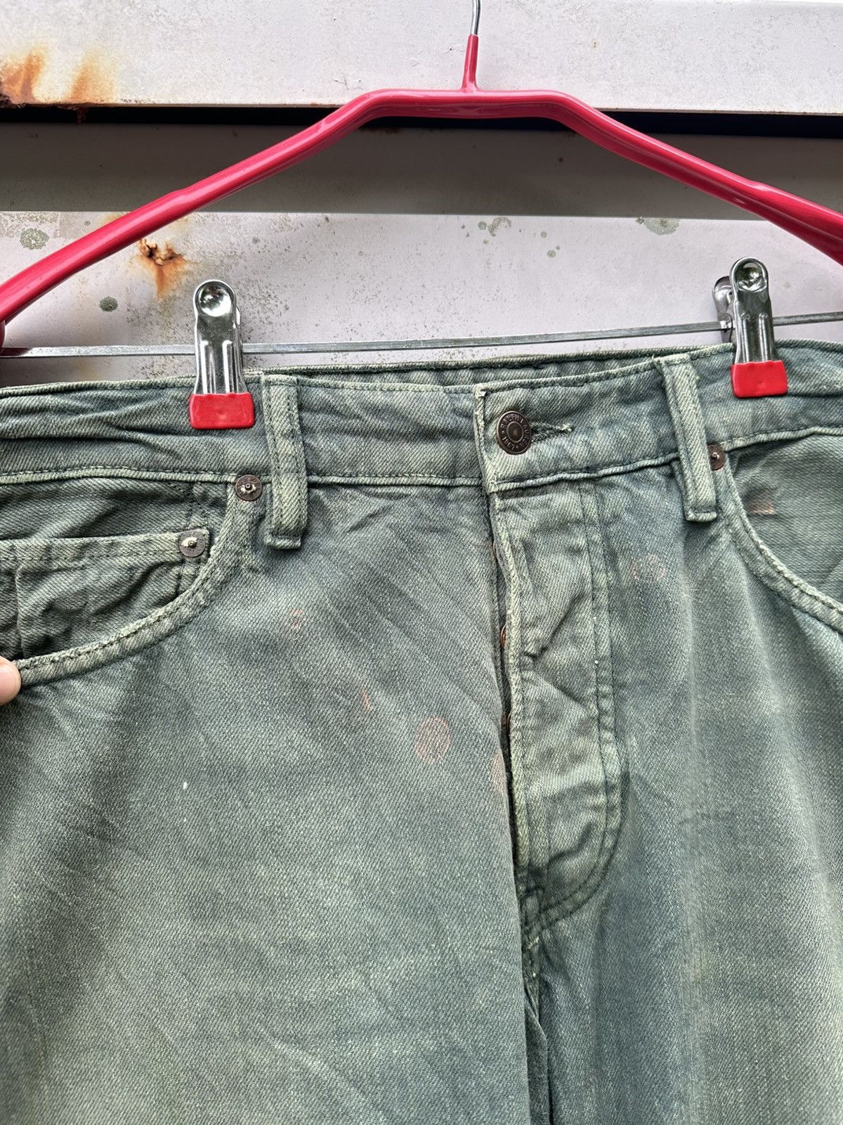 Ralph Lauren THRASHED Vintage RALPH LAURENT Faded Green Baggy Jeans Size US 32 / EU 48 - 13 Thumbnail