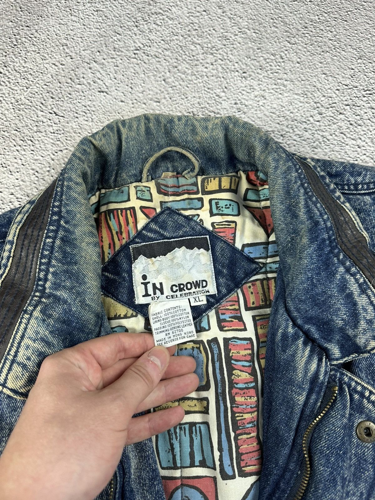 If Six Was Nine Vintage In Crowd Denim Jacket 90s Hip Hop Style Faded Japan Size US XL / EU 56 / 4 - 9 Thumbnail