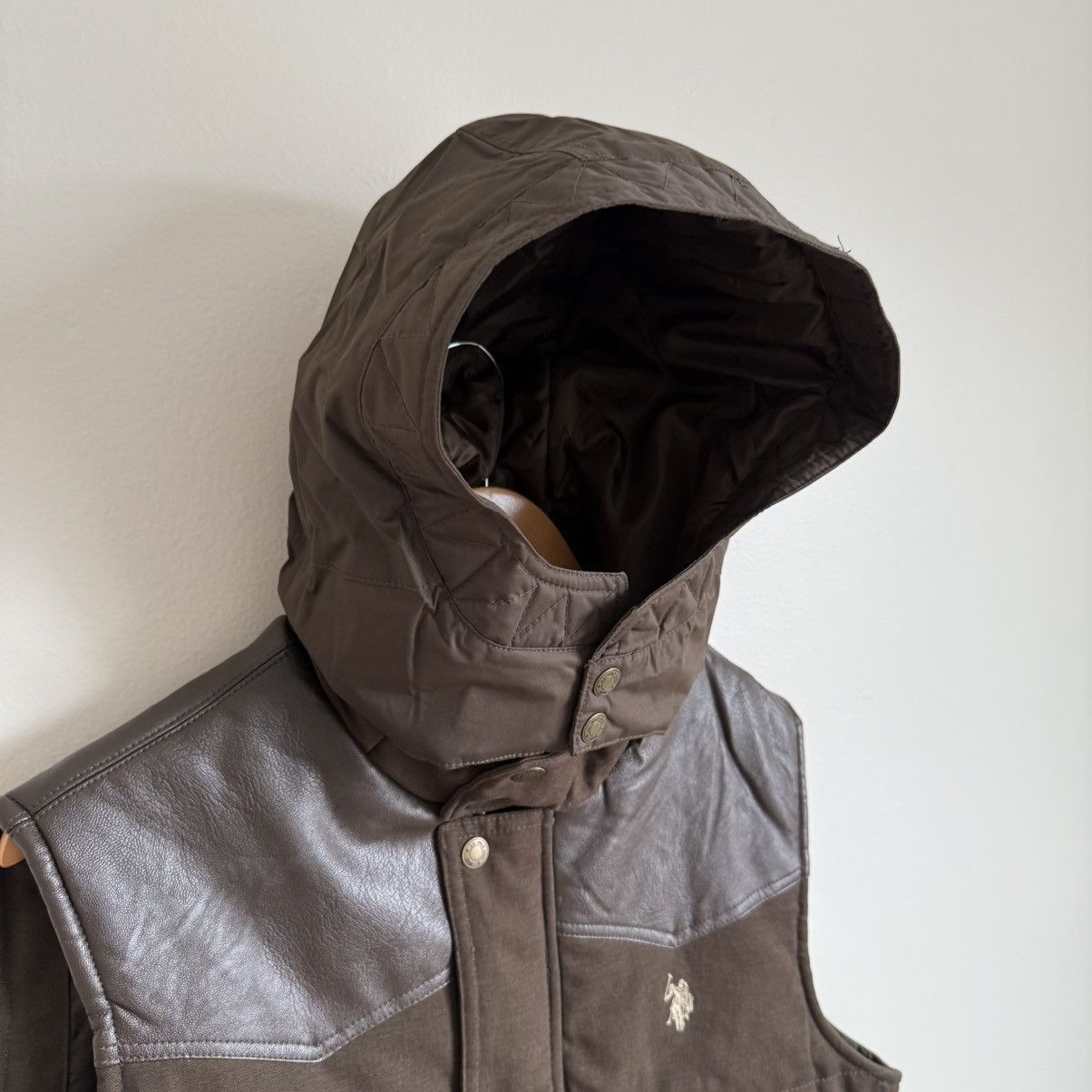 U.S. Polo Assn. × Vintage U.S. Polo Assn. Brown Vest Hooded Western Faux Leather Trim Size US S / EU 44-46 / 1 - 4 Thumbnail