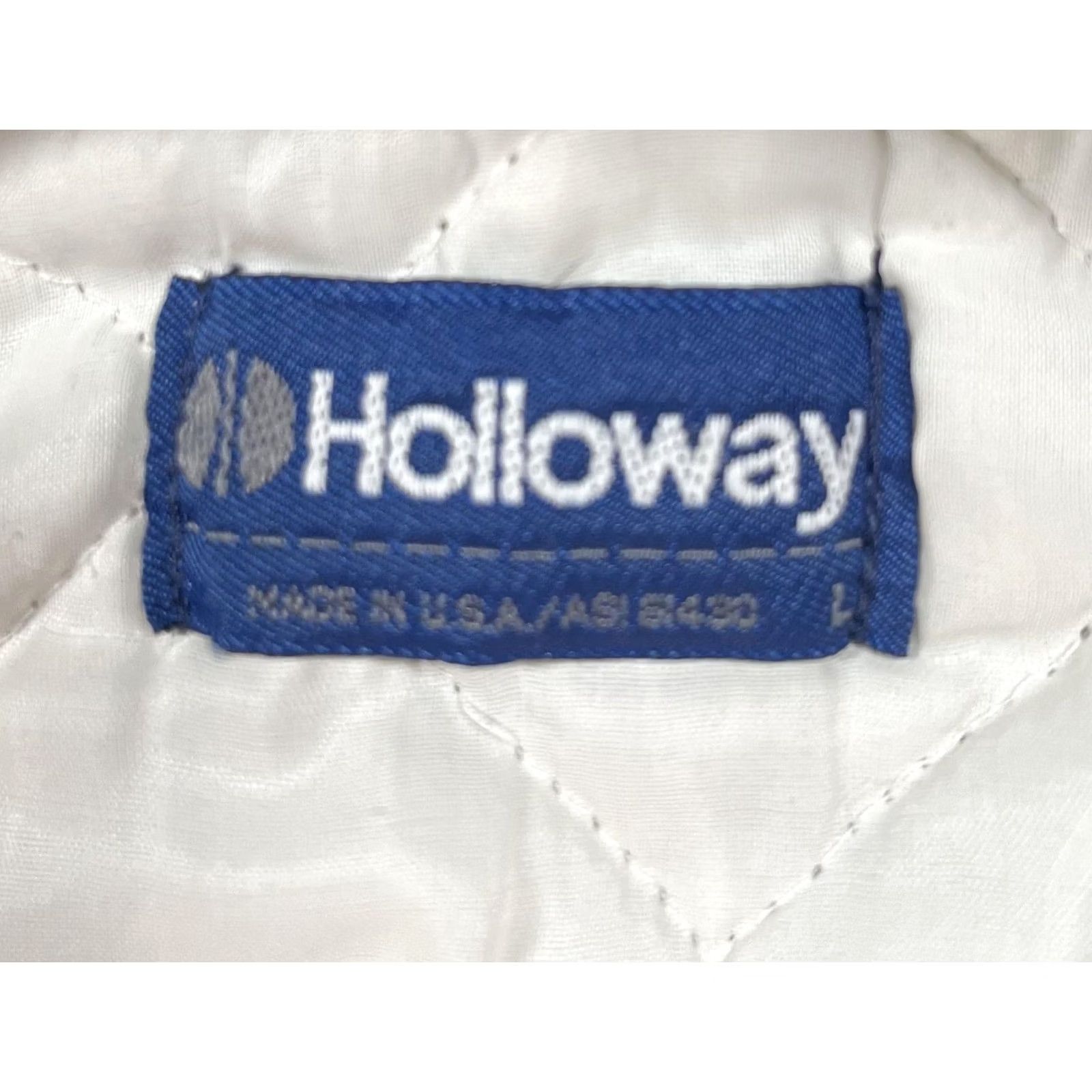 Holloway VINTAGE Holloway Jacket Mens L Blue Satin Varsity Eight Ball Champs 80s USA Nylon Quilted Lined Snap Front Sports Size US L / EU 52-54 / 3 - 3 Thumbnail