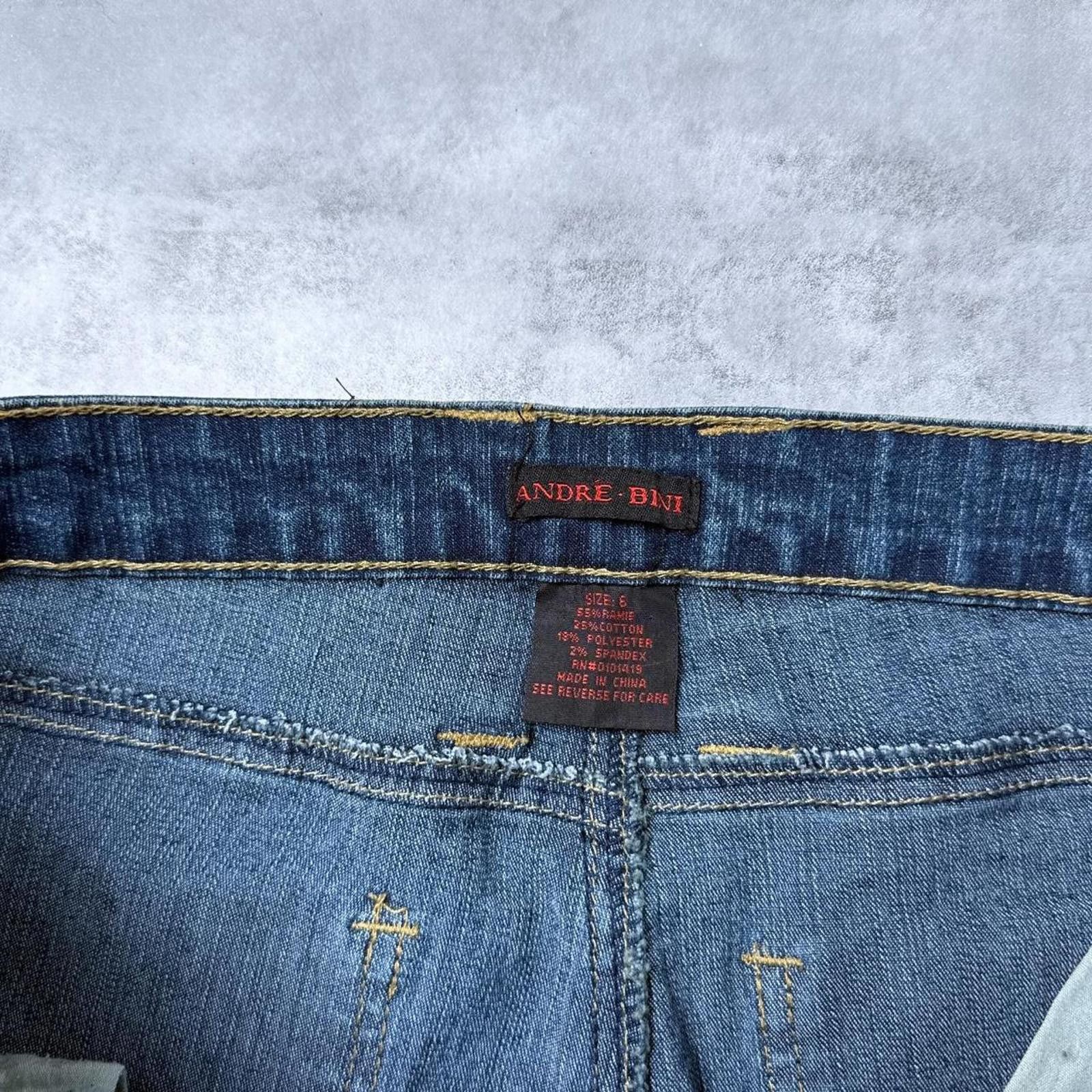 Other Y2K Andre Bini Flared Denim Jeans Affliction Embroidered Size 28" / US 6 / IT 42 - 3 Thumbnail