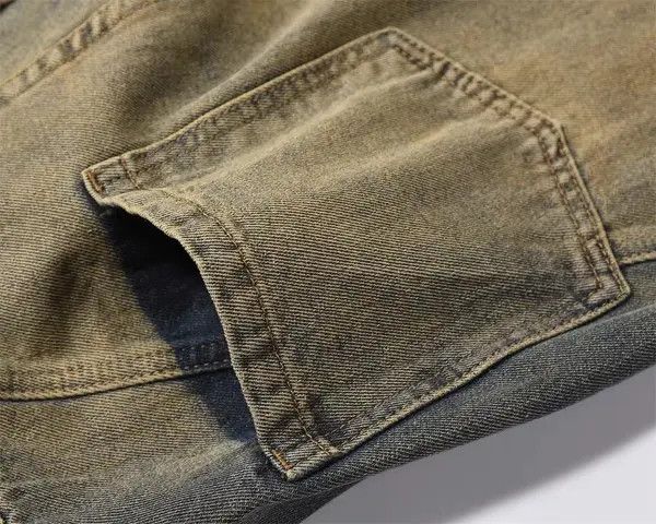 Japanese Brand Washed split stitching ripped denim wide-leg pants Size US 32 / EU 48 - 4 Thumbnail
