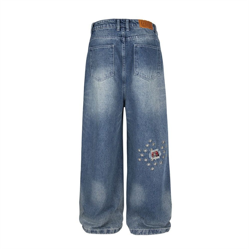 Japanese Brand × Jean Men's street style distressed washed ripped patch jeans Size US 32 / EU 48 - 2 Thumbnail