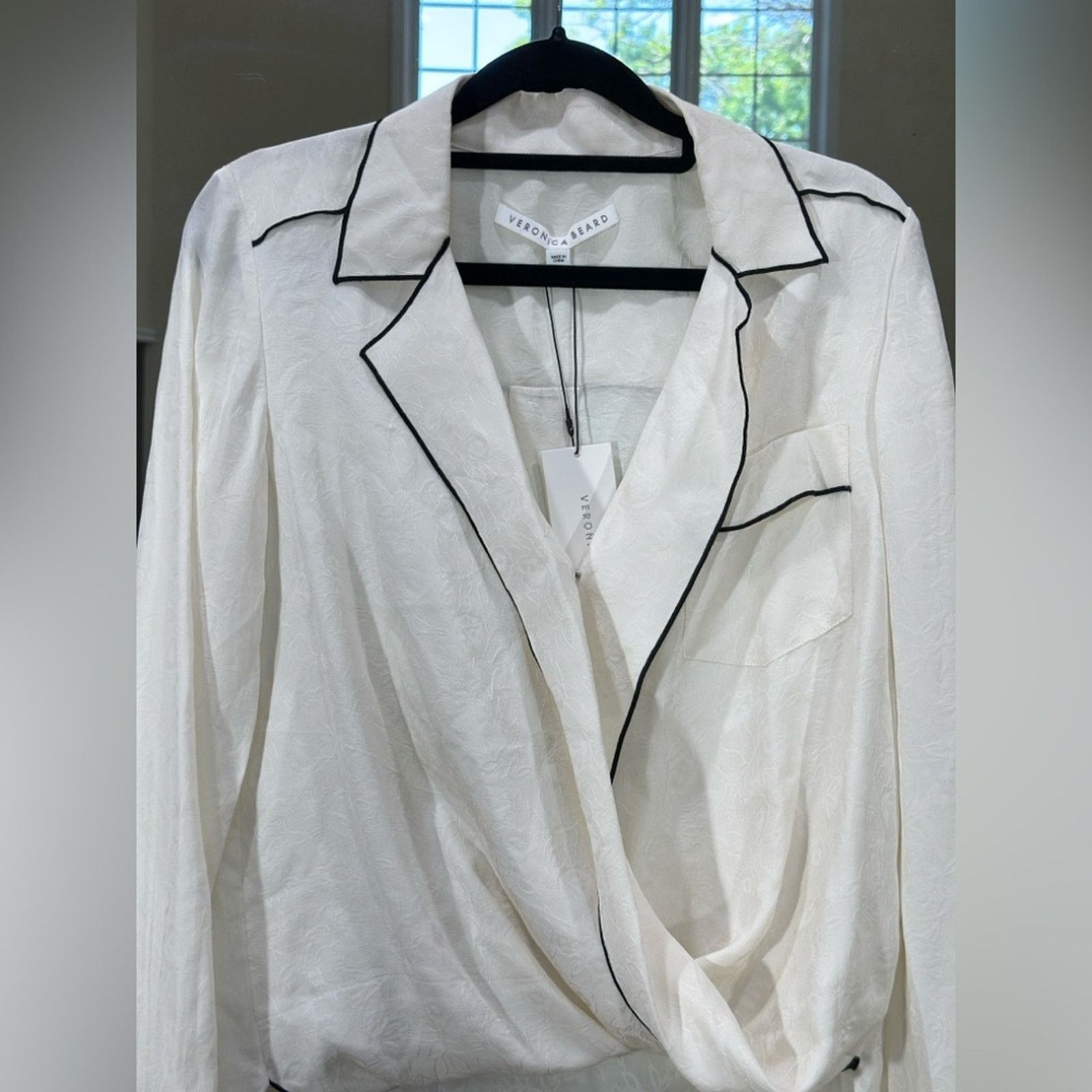 Veronica Beard Veronica Beard Worth Blouse in Off White | 100% Silk | NWT Size XS / US 0-2 / IT 36-38 - 5 Thumbnail