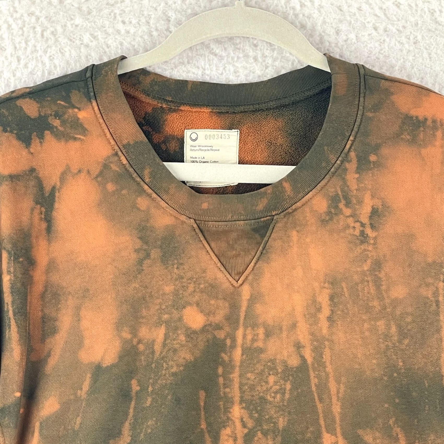 Vintage For Days Green Pullover Sweater Womens XL Crew Neck Long Sleeve Orange Tie-Dye Knit Pullover Size XL / US 12-14 / IT 48-50 - 3 Thumbnail