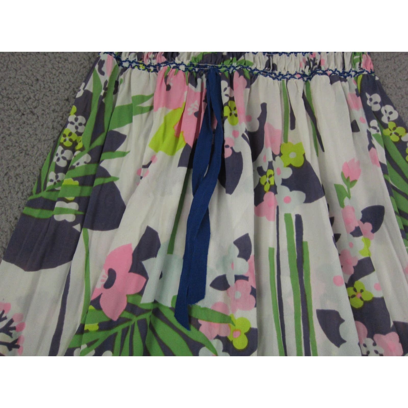 Vintage True Vintage Mod Dress Womens Large White Purple Floral Off Shoulder Smocked 70s Size L / US 10 / IT 46 - 4 Thumbnail