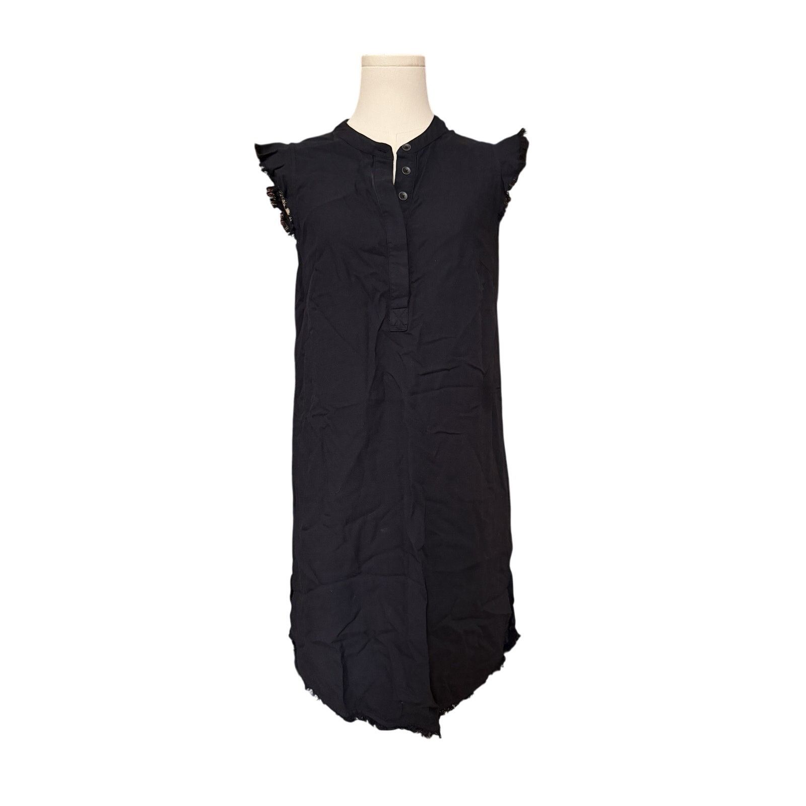 Splendid Splendid Crosshatch Black Dress Henley Style - Small Size S / US 4 / IT 40 - 1 Thumbnail