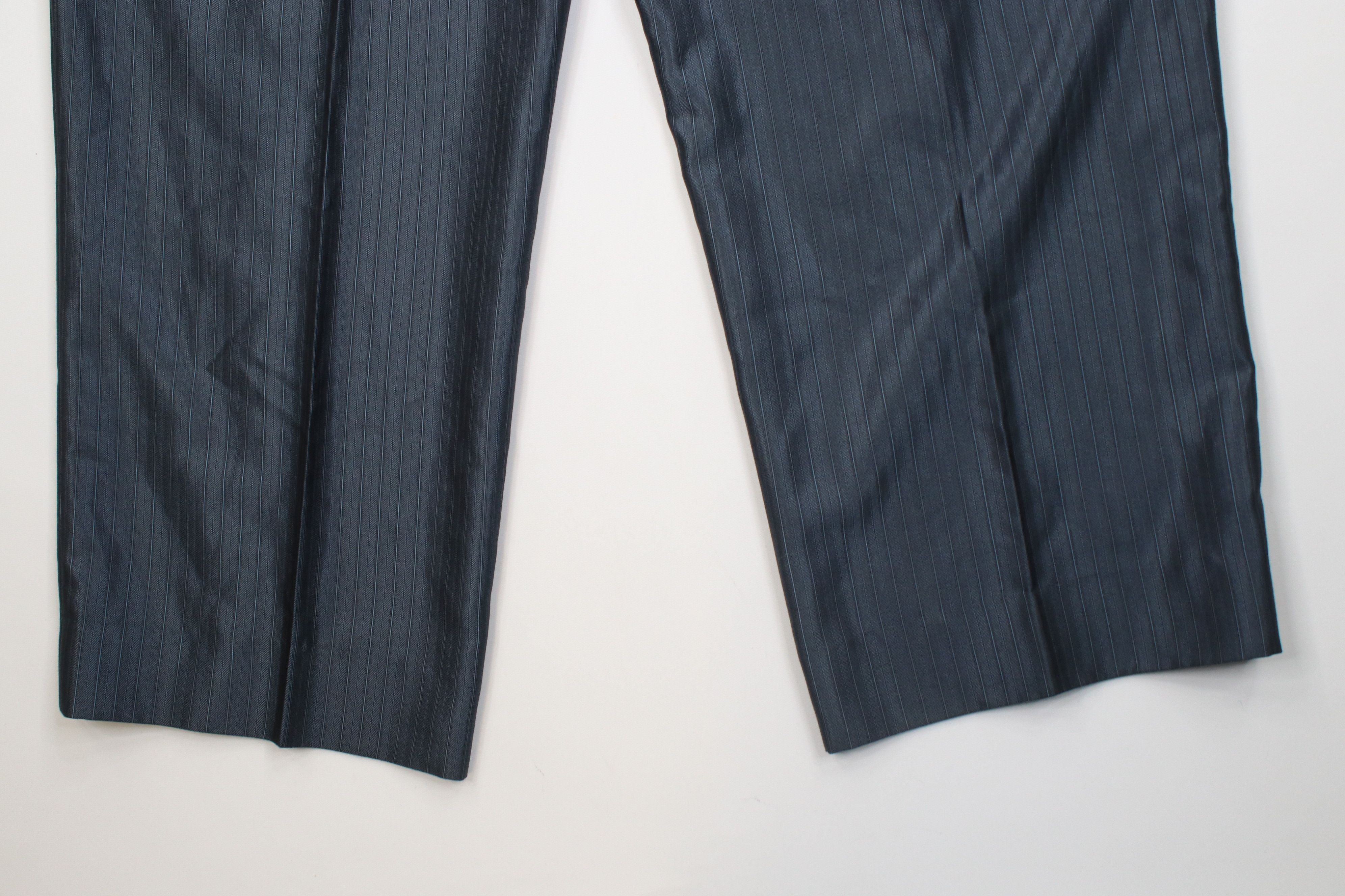Vintage Vintage 90s Blend Satin Striped Wide Leg Chino Pants Blue Size US 40 / EU 56 - 14 Thumbnail